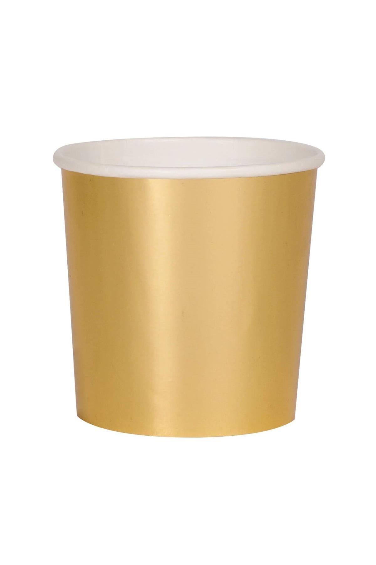 Meri Meri - Gold Cups - Altın Bardak - S Çok Renkli