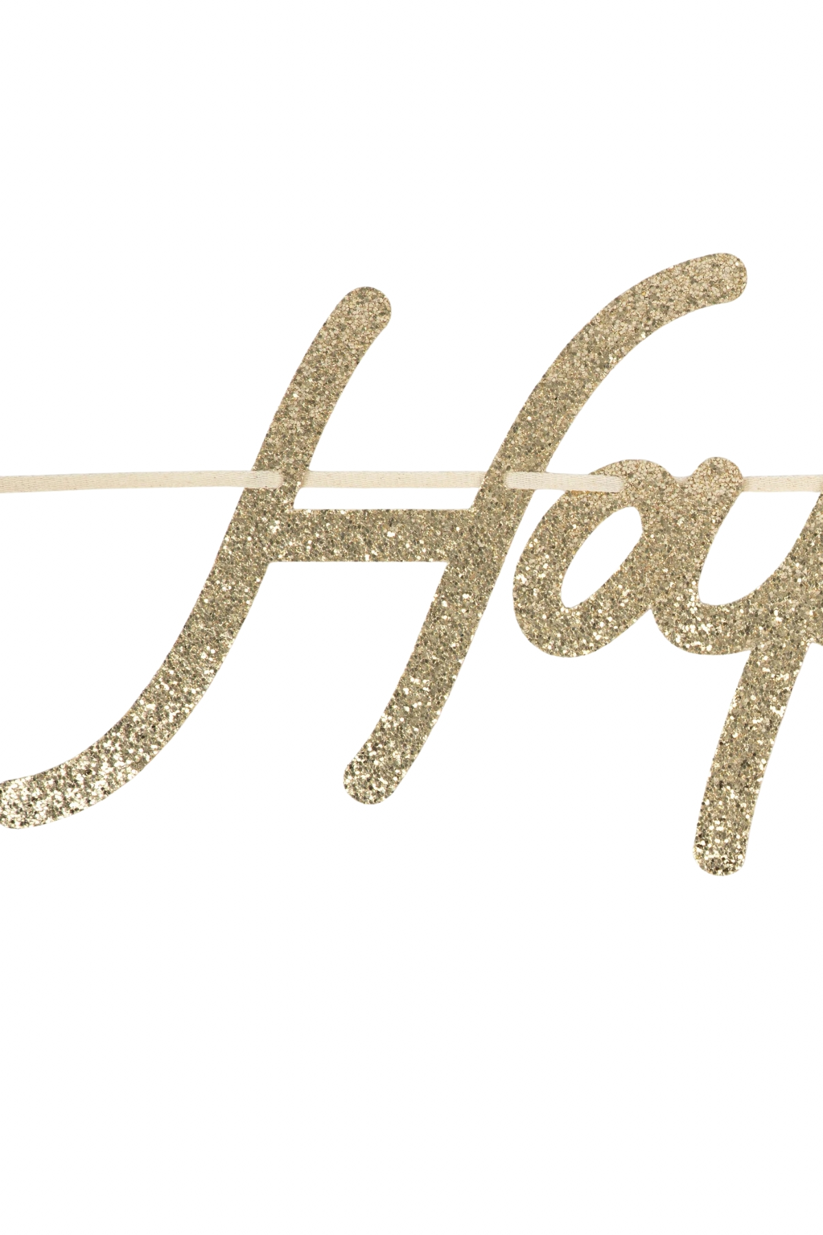 Meri Meri - Gold Glitter Happy Birthday Garland - Parıltılı Altın Happy Birthday Asılan Süs Seti Çok Renkli