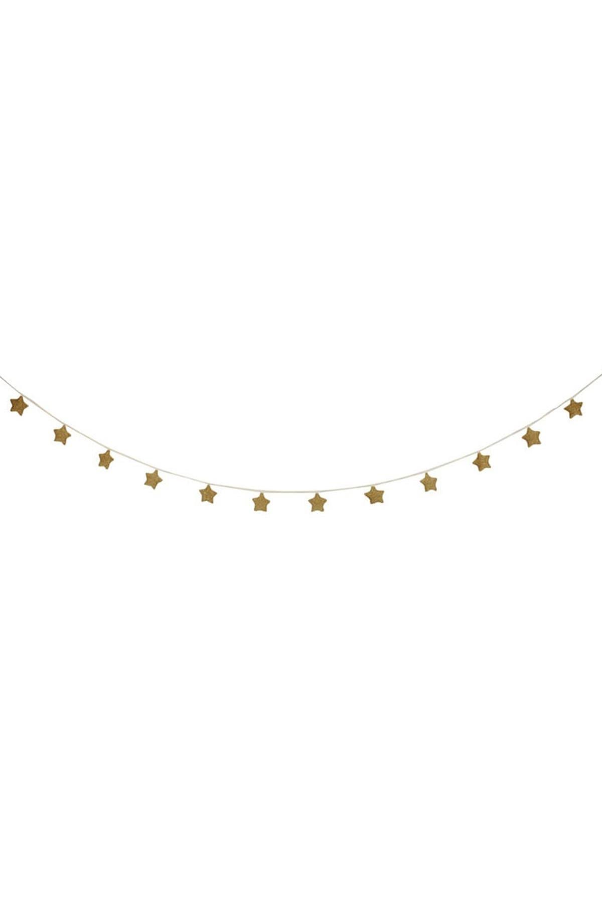 Meri Meri - Gold Knitted Star Garland - Altın Yıldızlı Asılan Süs Çok Renkli