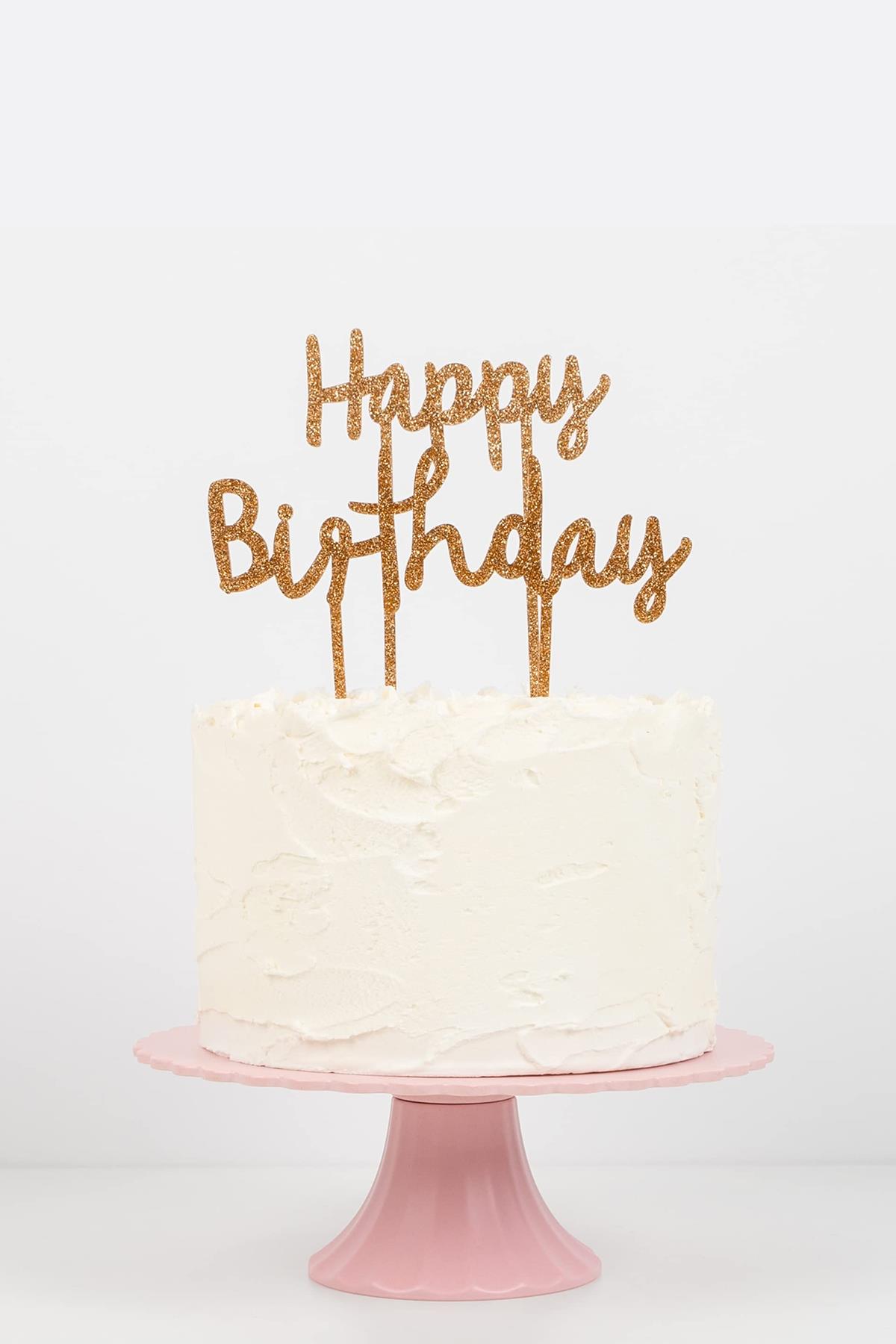Meri Meri - Happy Birthday Acrylic Toppers - Happy Birthday Akrilik Pasta Süsü Çok Renkli