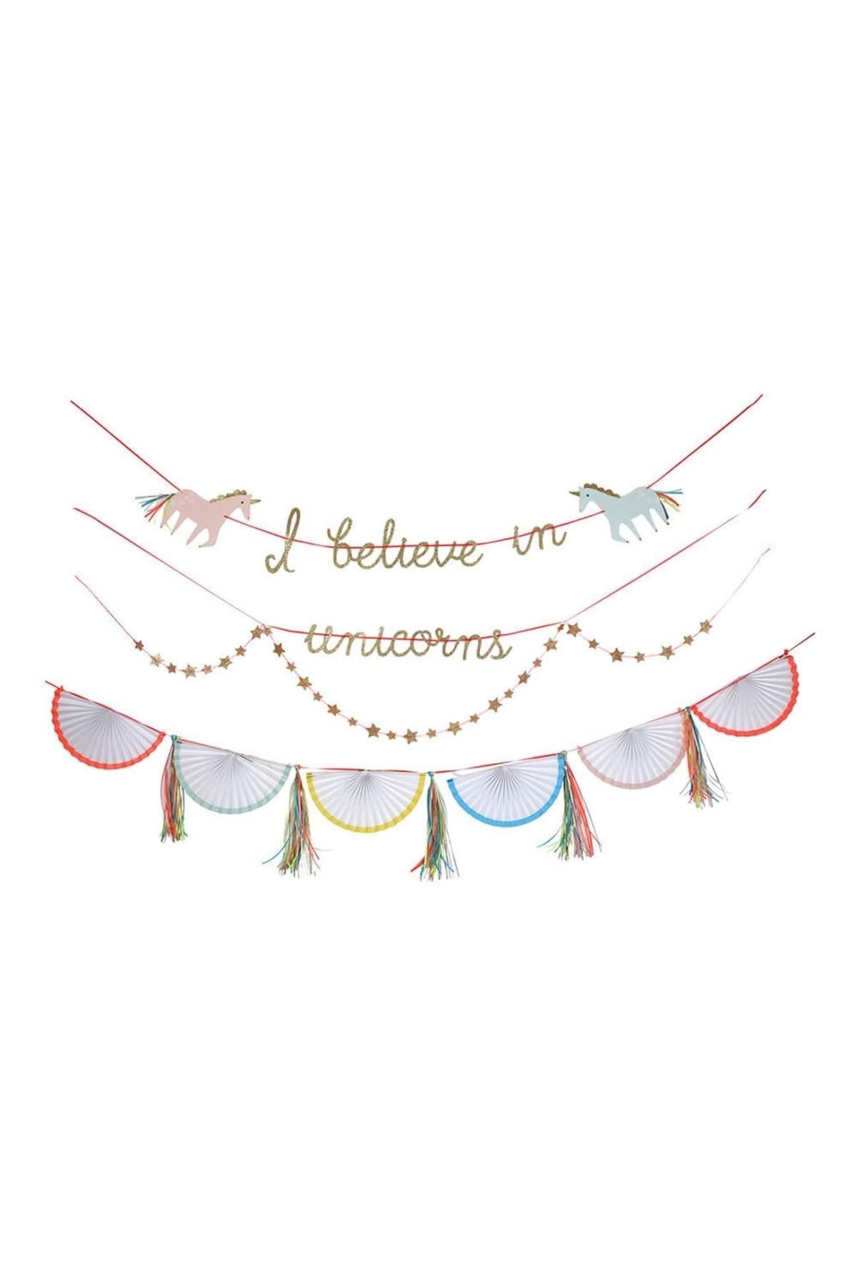 Meri Meri - I Believe In Unicorns Garland - Unicorn Asılan Süs Çok Renkli