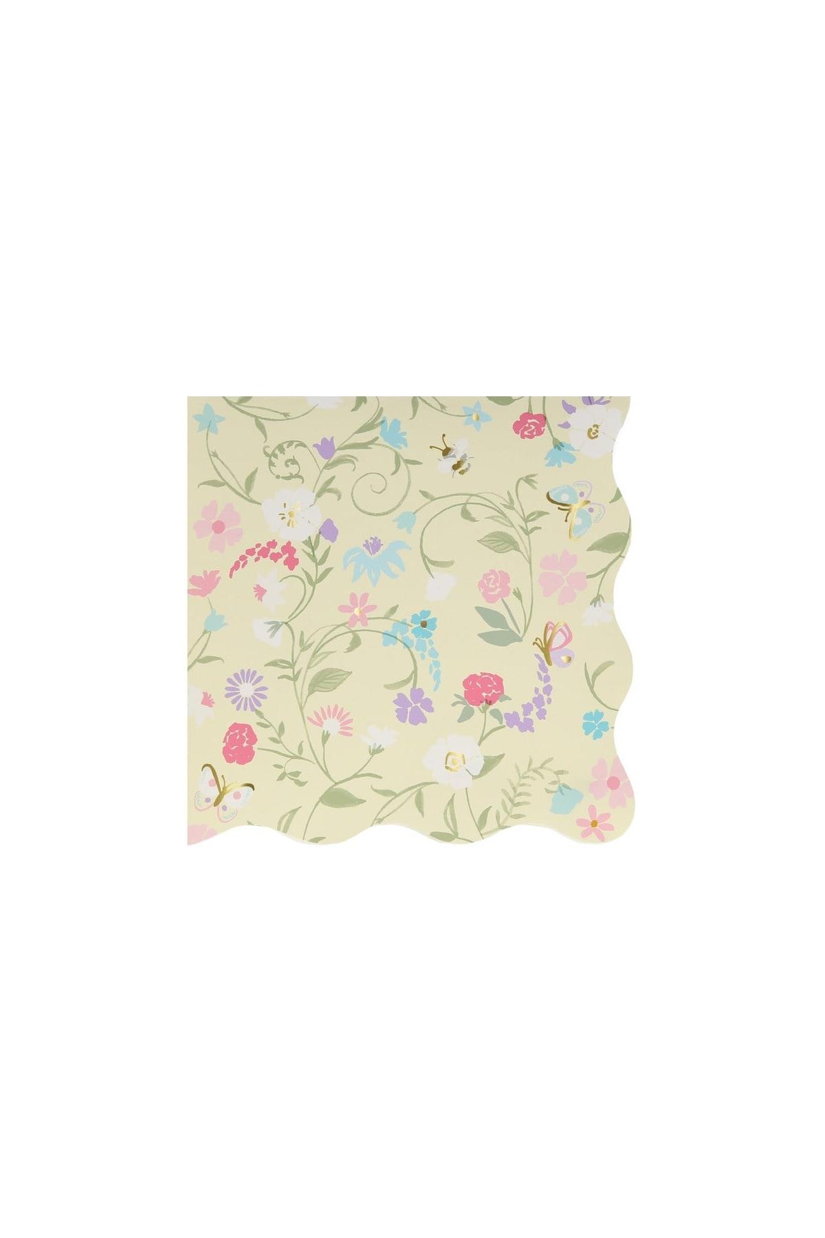 Meri Meri - Ladurée Floral Small Napkins - Ladurée Çiçekli Peçeteler - S - 16lı Çok Renkli