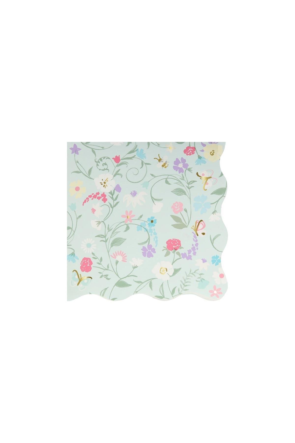 Meri Meri - Ladurée Floral Small Napkins - Ladurée Çiçekli Peçeteler - S - 16lı Çok Renkli
