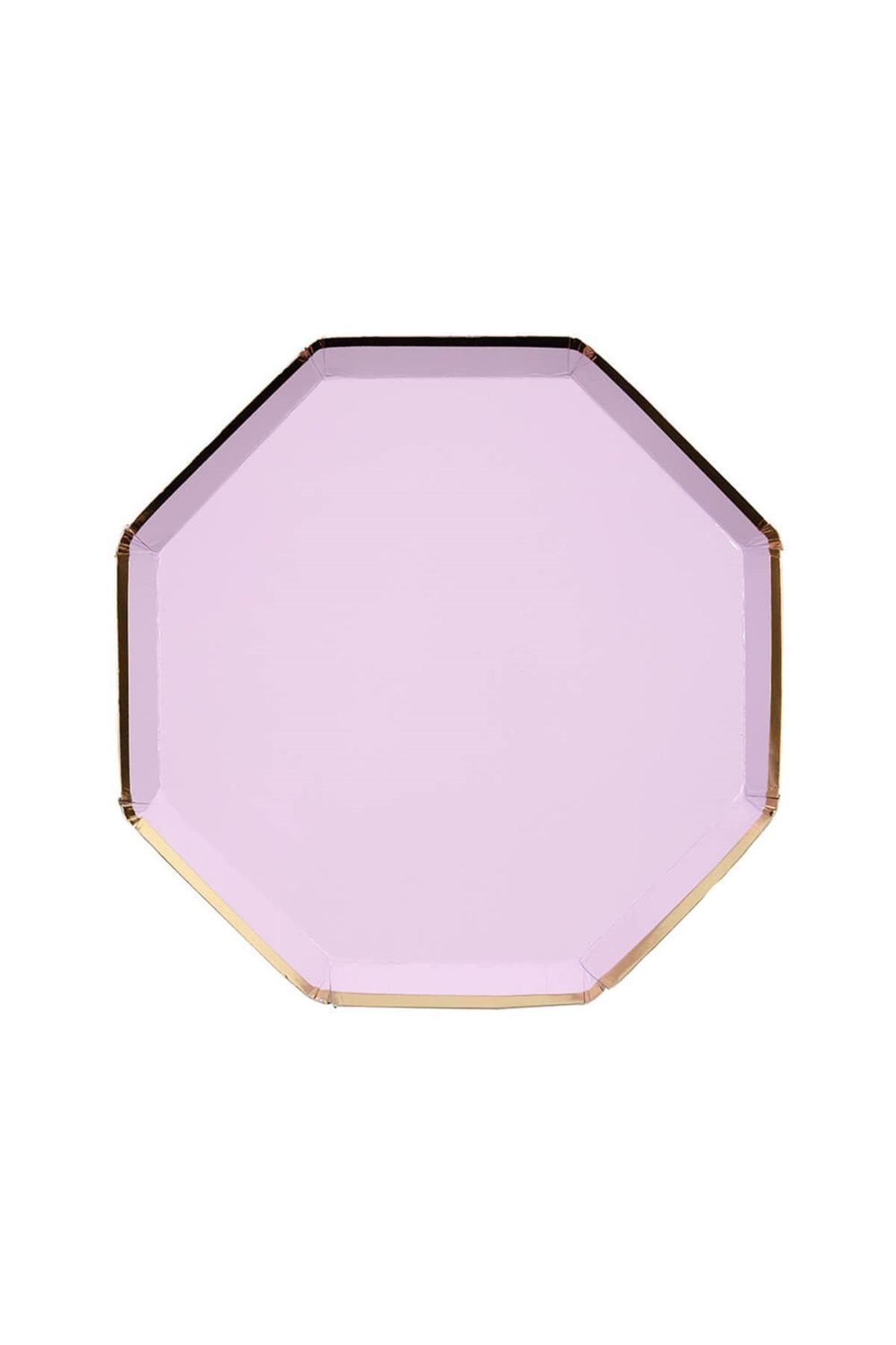 Meri Meri - Lilac Plates - Lila Tabaklar - M - 8'li Çok Renkli