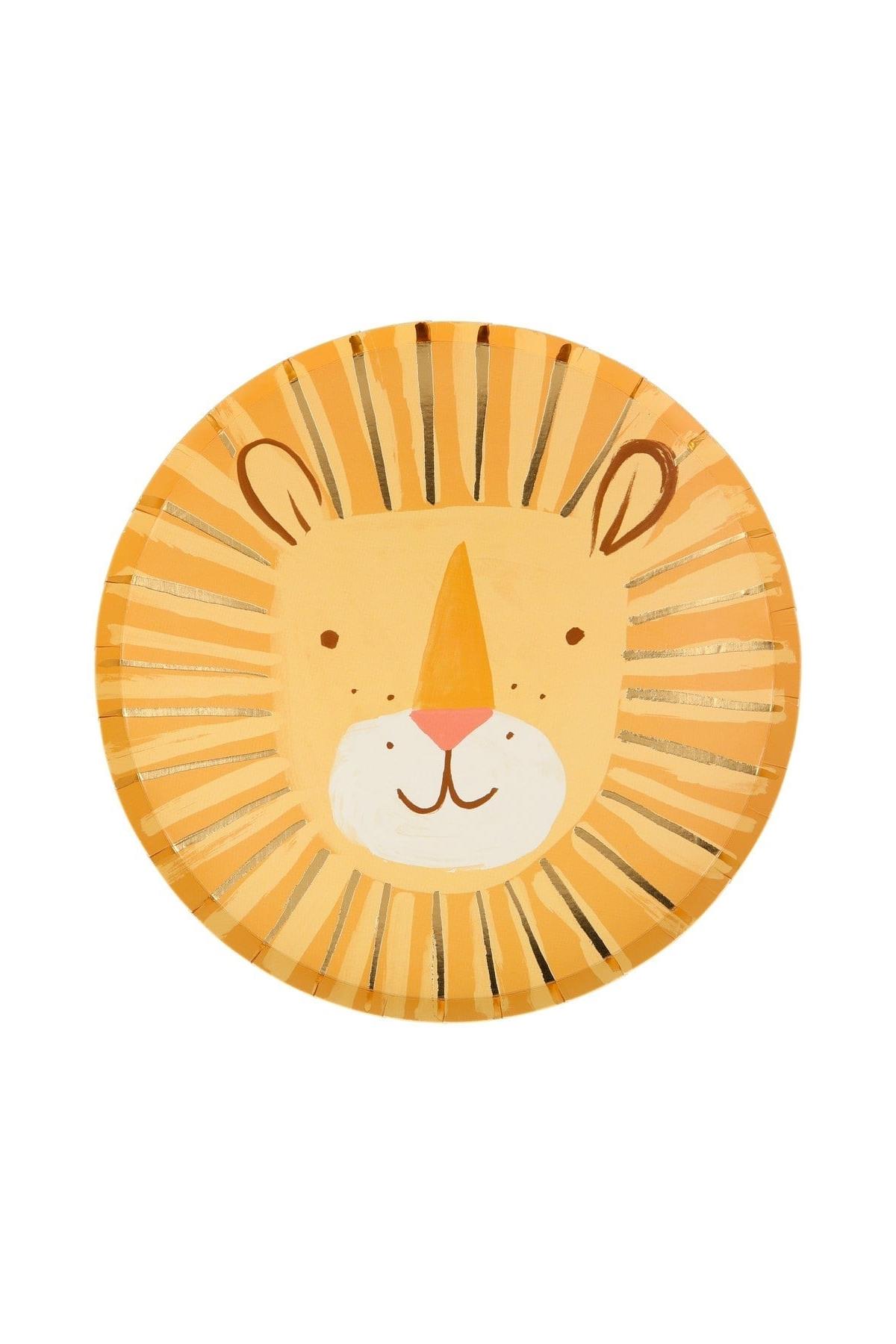 Meri Meri - Lion Plates - Aslan Tabak - 8'li Çok Renkli