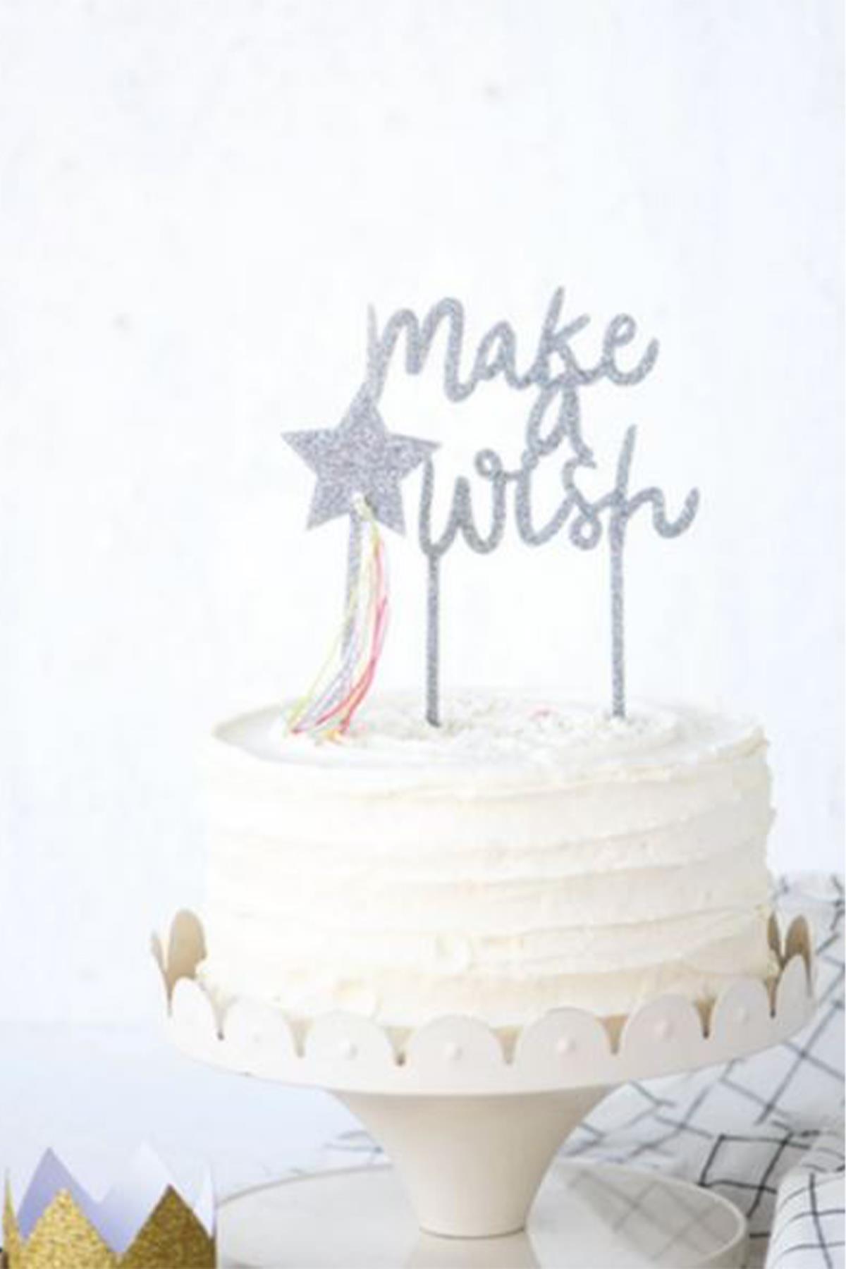 Meri Meri - Make A Wish Acrylic Toppers - Make A Wish Akrilik Pasta Süsü Çok Renkli