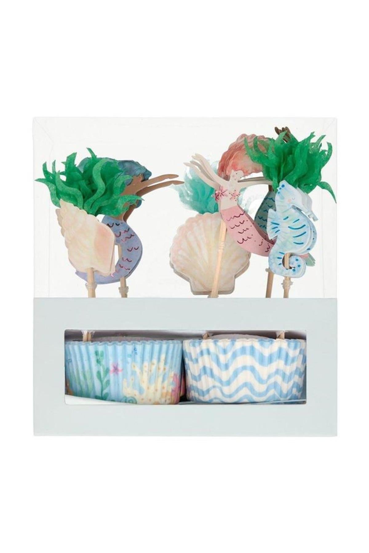 Meri Meri - Mermaid Cupcake Kit - Deniz Kızı Cupcake Kit Çok Renkli
