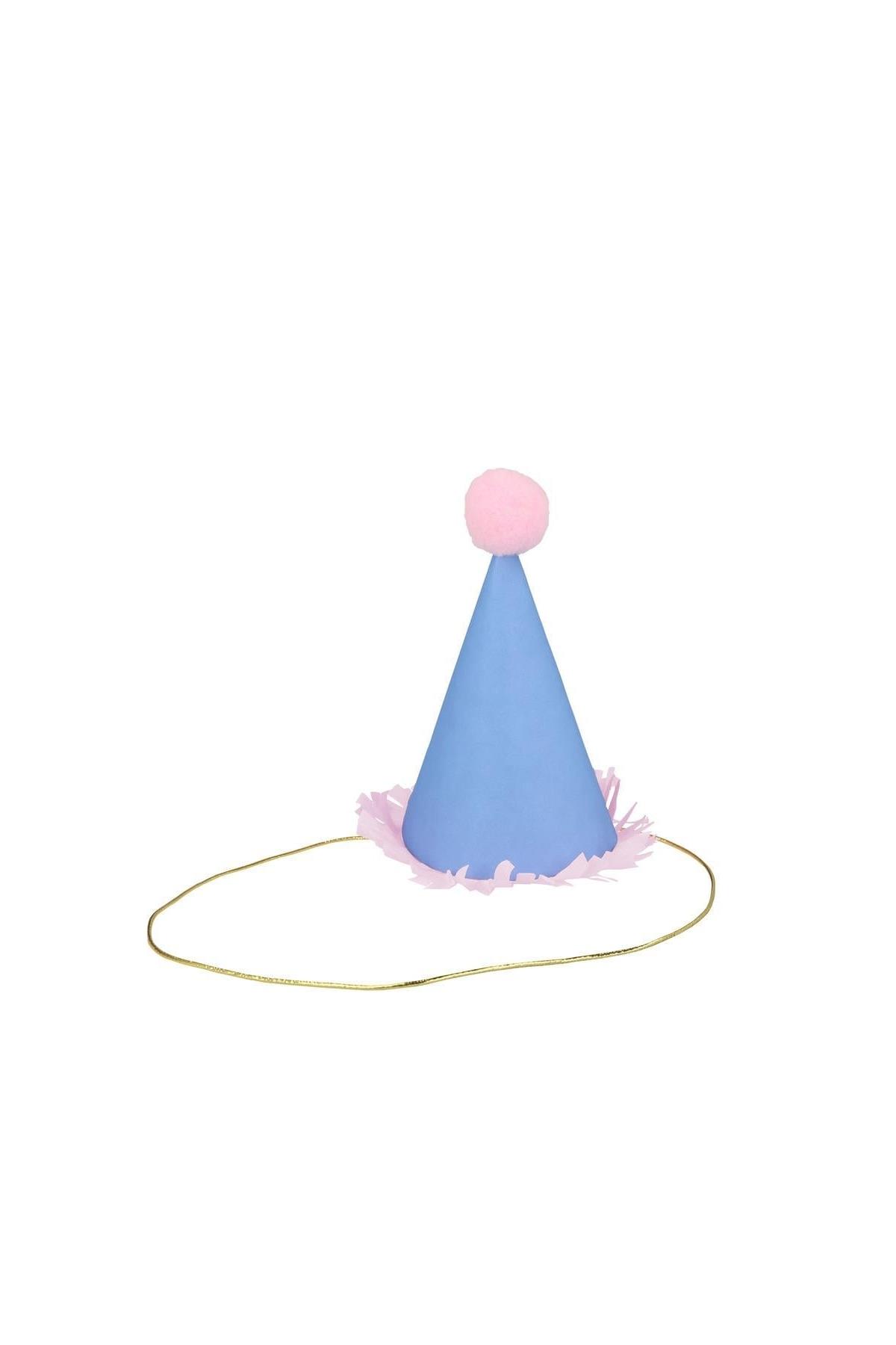 Meri Meri - Mini Animal Parade Hats - Mini Pon Ponlu Parti Şapkaları (8li) Çok Renkli