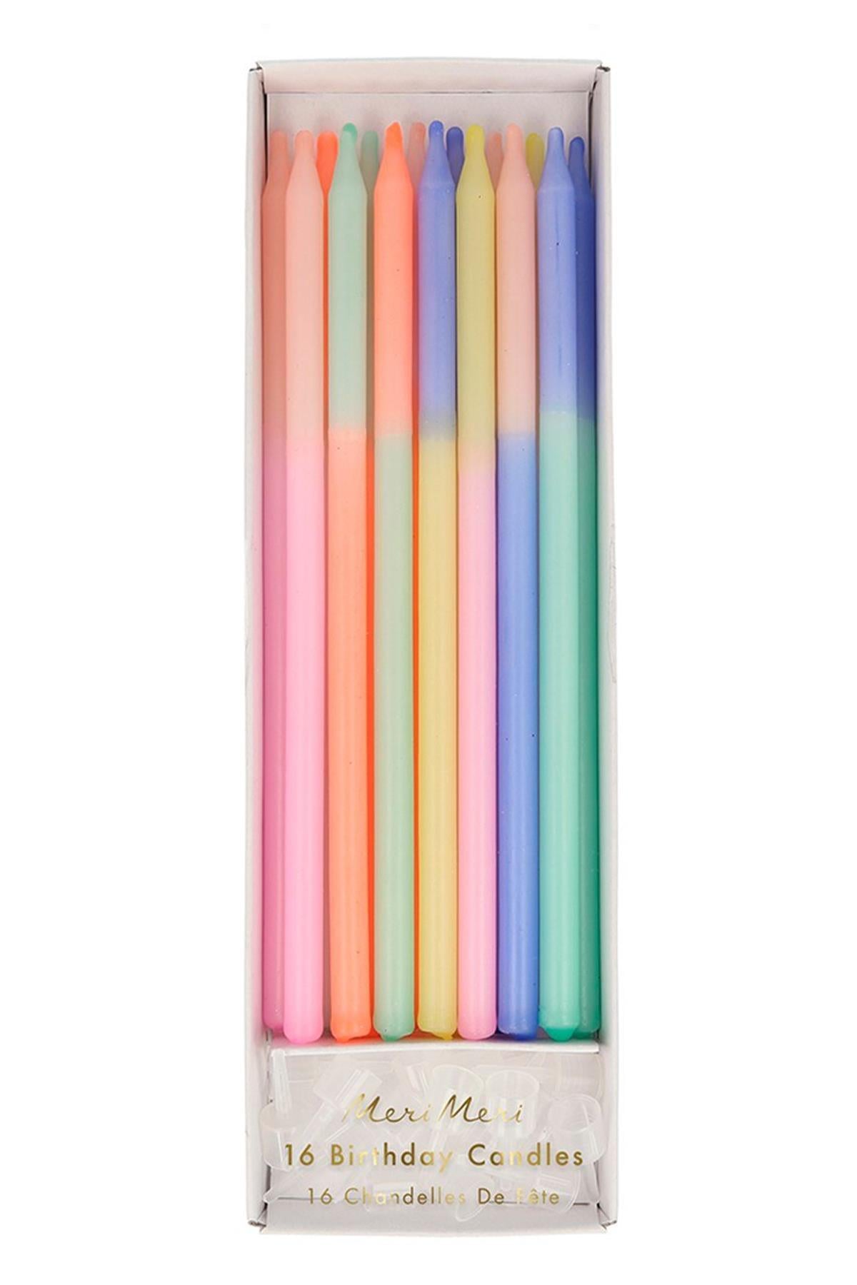 Meri Meri - Multi Colour Block Candles - Çok Renkli Blok Mumlar Çok Renkli