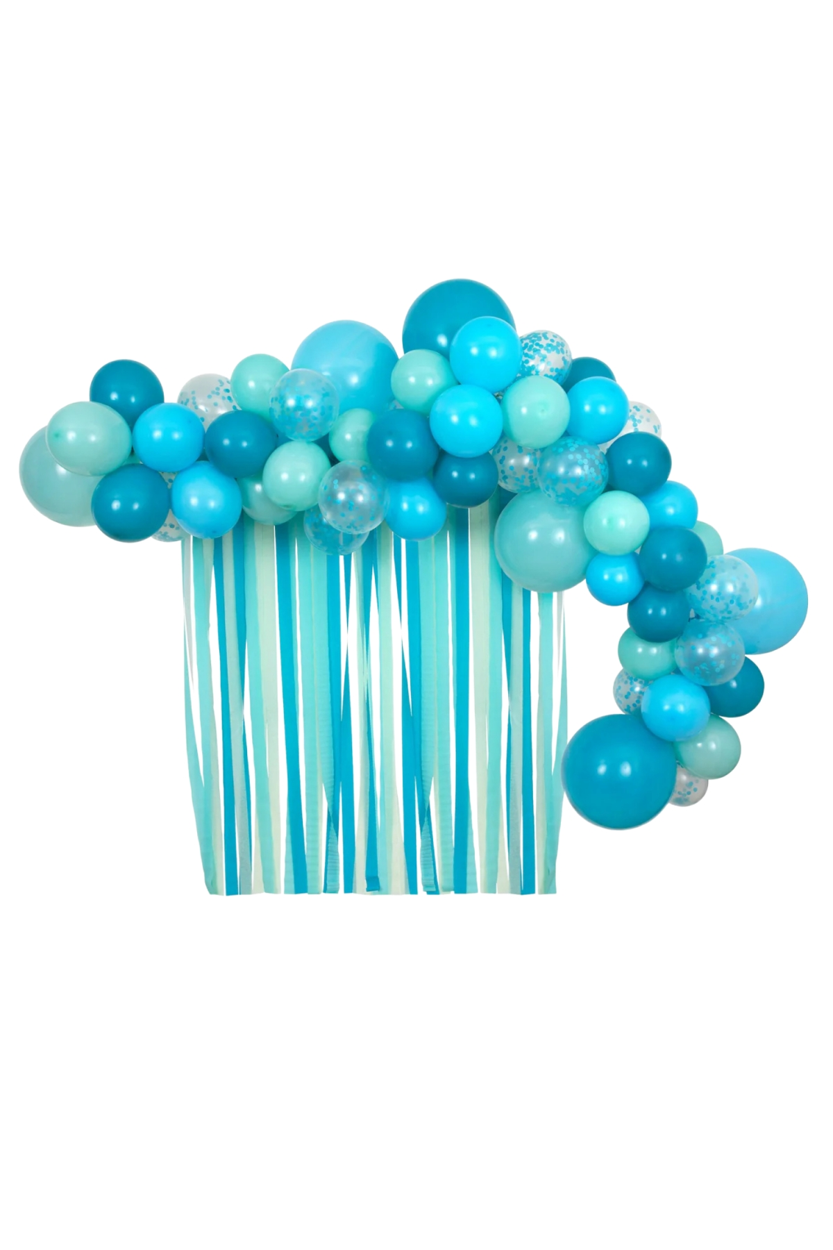 Meri Meri - Multi-Sized Balloons & Streamer Set - Mavi Balonlar & Püsküller Seti Çok Renkli