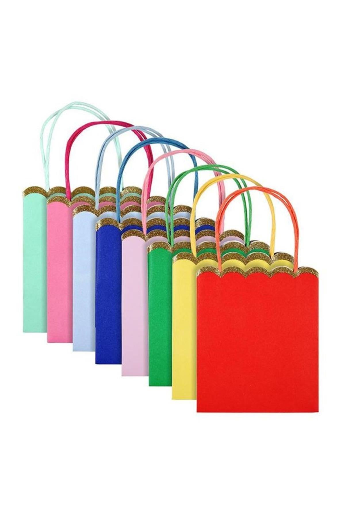 Meri Meri - Multicolor Party Bags - Parti Çantaları - Çok Renkli - 8'li Çok Renkli
