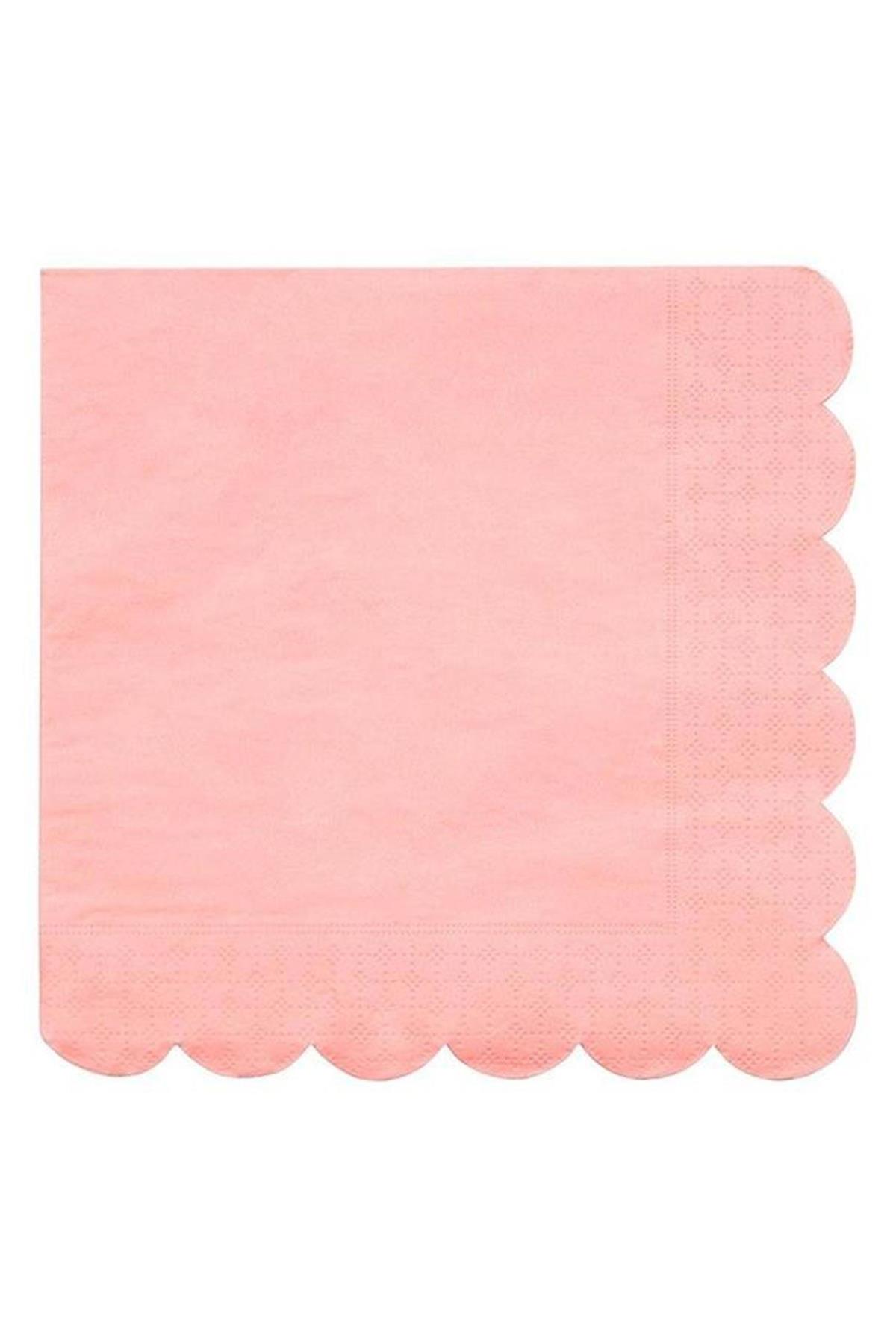 Meri Meri - Neon Coral Napkins - Neon Mercan Peçete - L - 20'li Çok Renkli