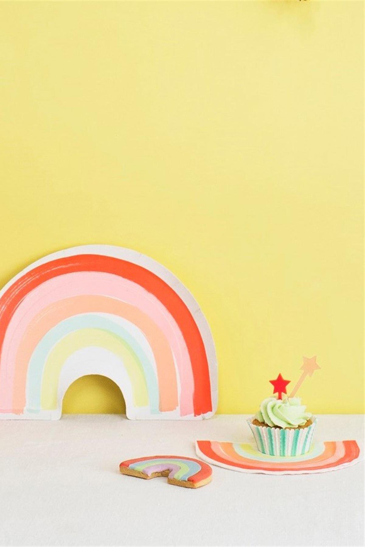 Meri Meri - Neon Rainbow Napkins - Neon Gökkuşağı Peçete - L Çok Renkli