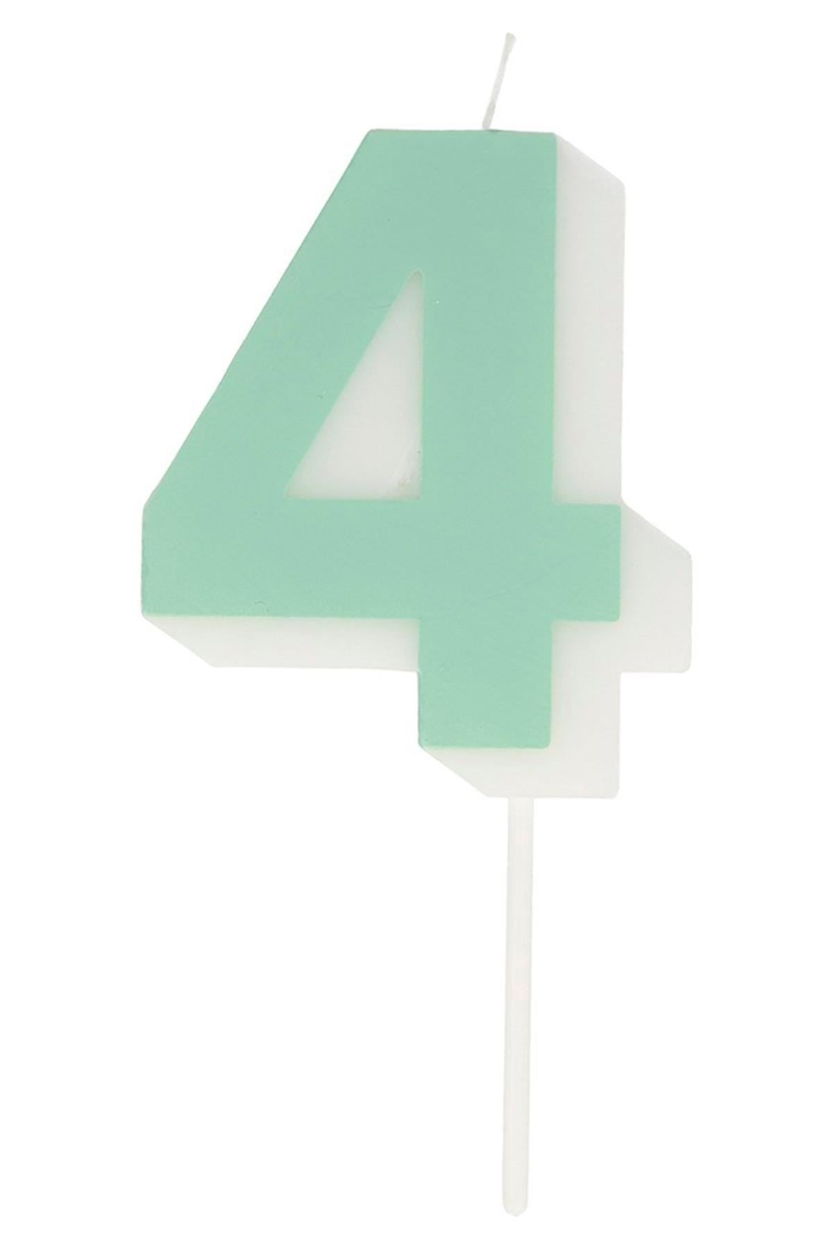 Meri Meri - Number Candle 4 - 4 Rakam Mum Çok Renkli