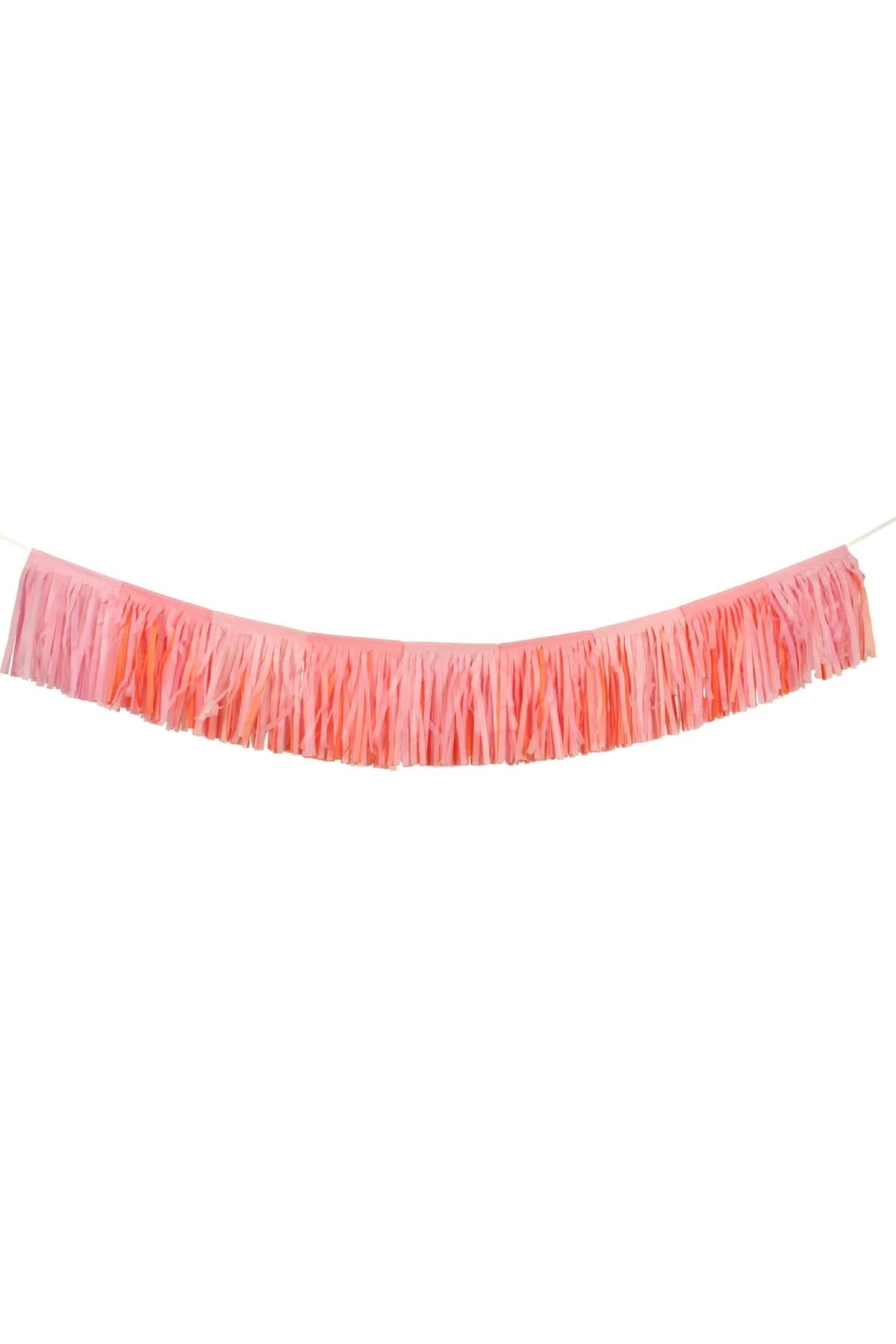 Meri Meri - Pembe Saçaklı Çelenk Çok Renkli