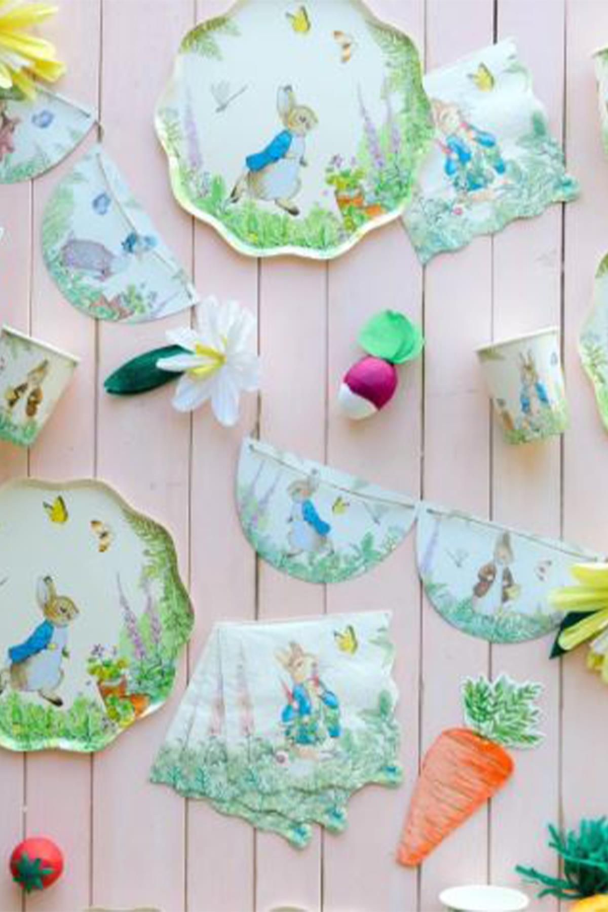 Meri Meri - Peter Rabbit Dinner Plates - Peter Rabbit Tabaklar - L - 8li Çok Renkli