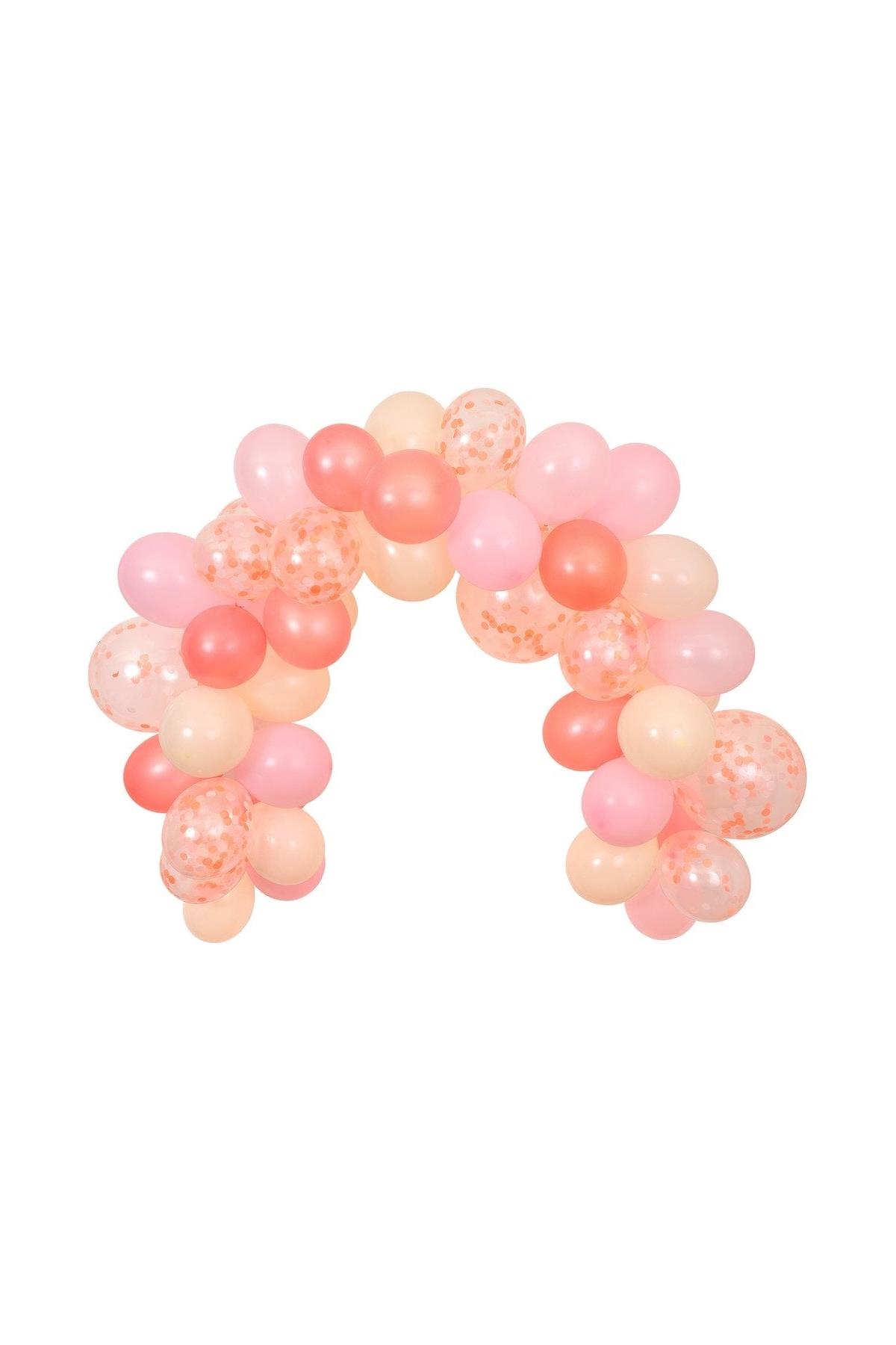 Meri Meri - Pink Balloon & Streamer Garland - Pembe Balonlar & Renkli Şeritler  - 50 balon Çok Renkli