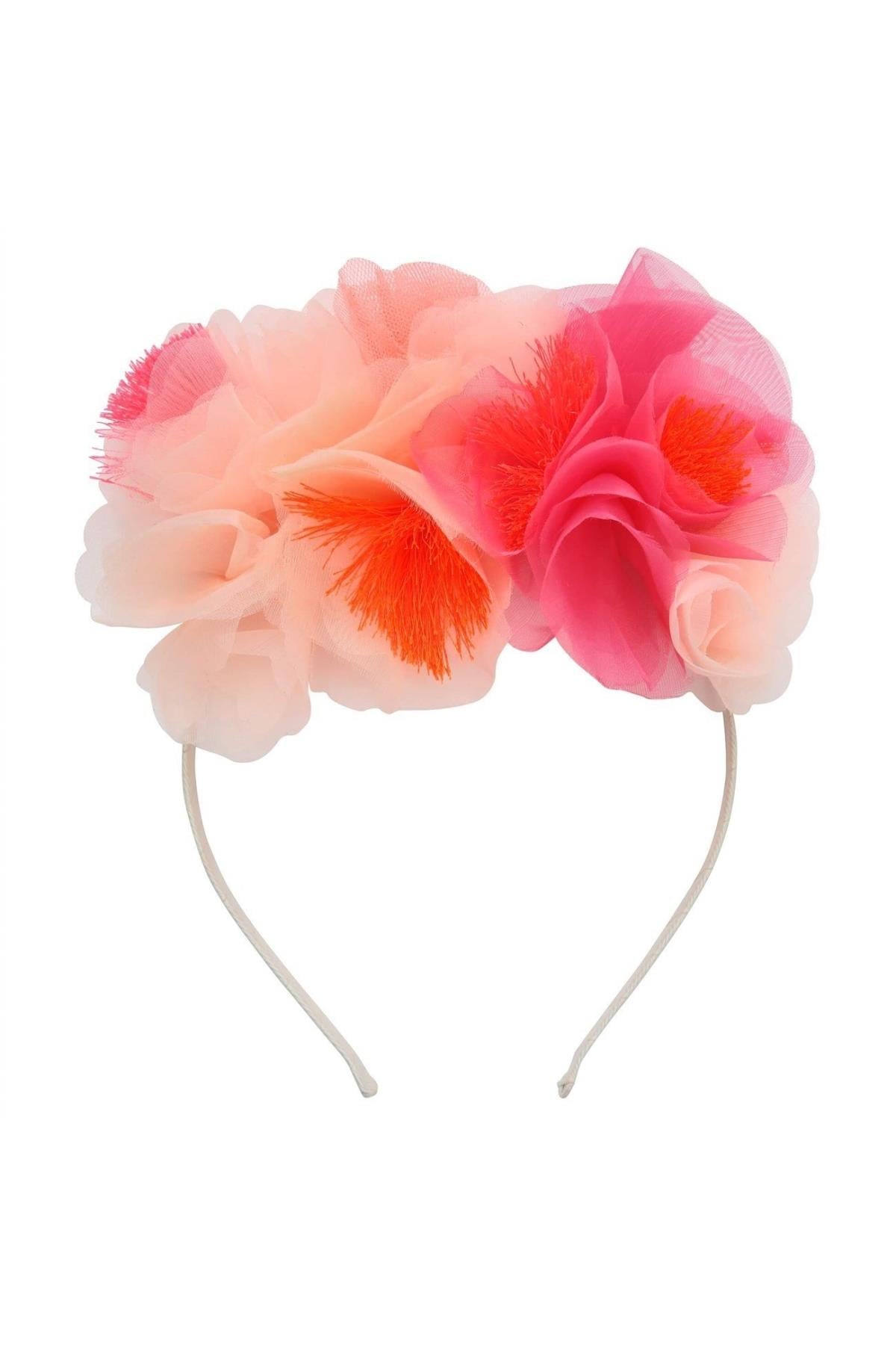 Meri Meri - Pink Floral Headband - Pembe Çiçekli Taç Çok Renkli