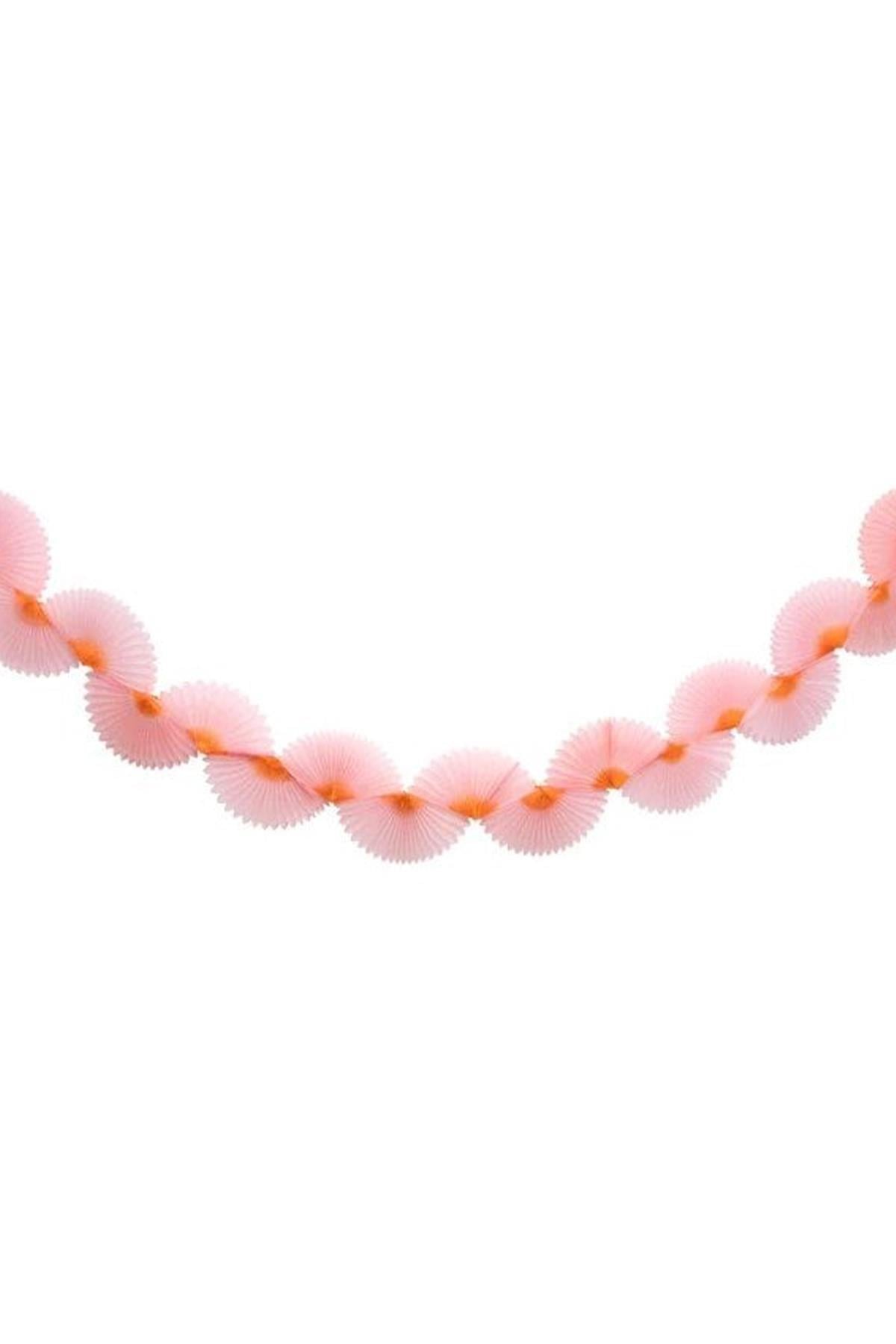 Meri Meri - Pink Honeycomb Fan Garland - Pembe Petekli Yelpaze Asılan Süs Çok Renkli