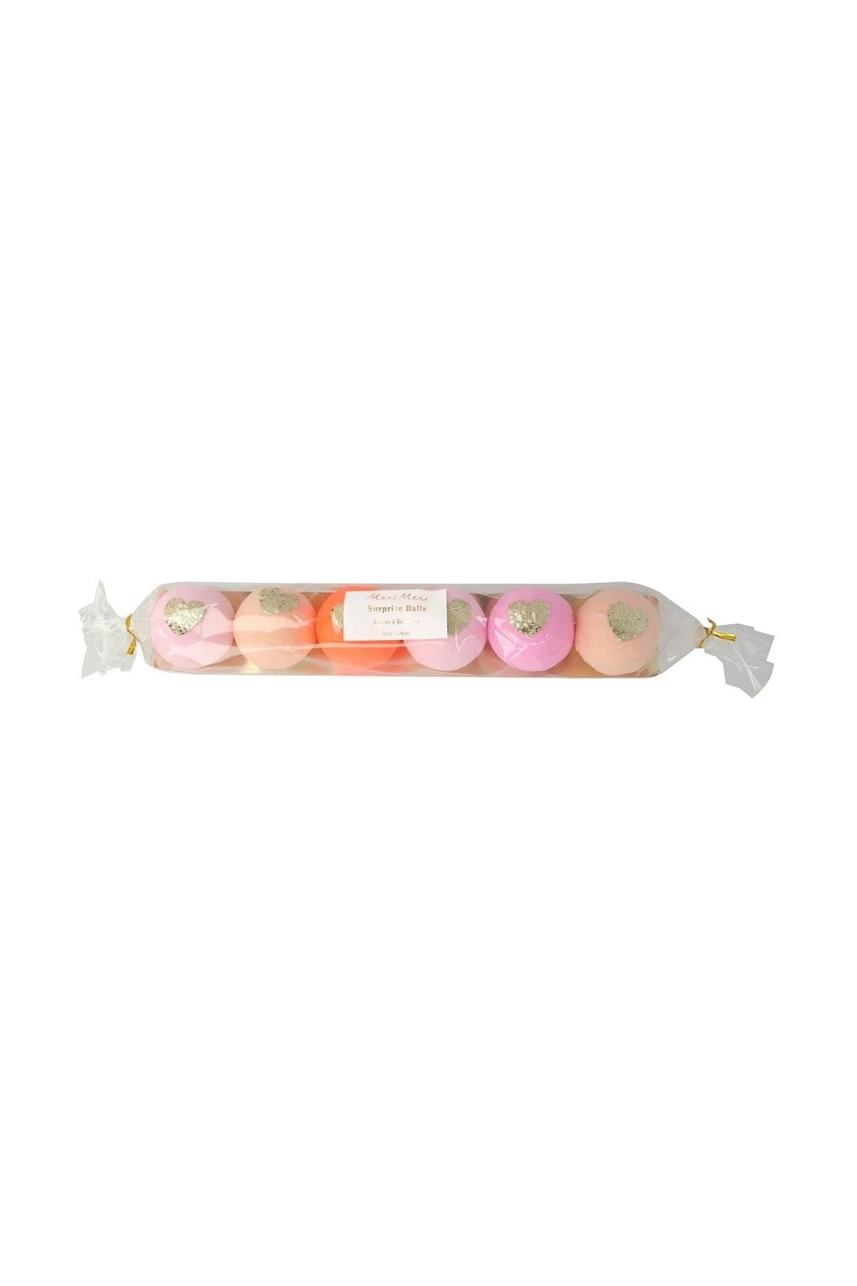 Meri Meri - Pink Surprise Balls - Pembe Sürpriz Toplar - 6lı Çok Renkli