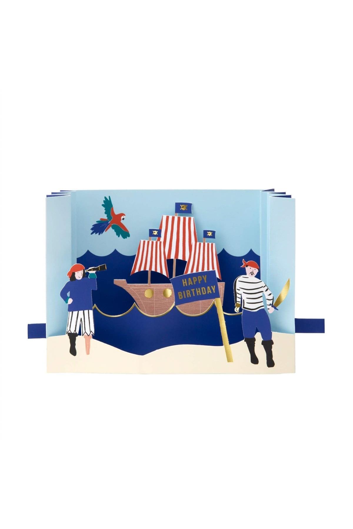 Meri Meri - Pirate Card - Korsan Tebrik Kartı Çok Renkli