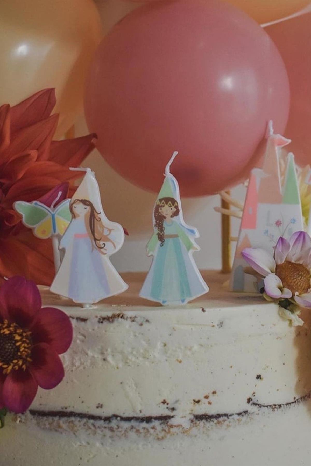 Meri Meri - Princess Candles - Prenses Mumlar Çok Renkli