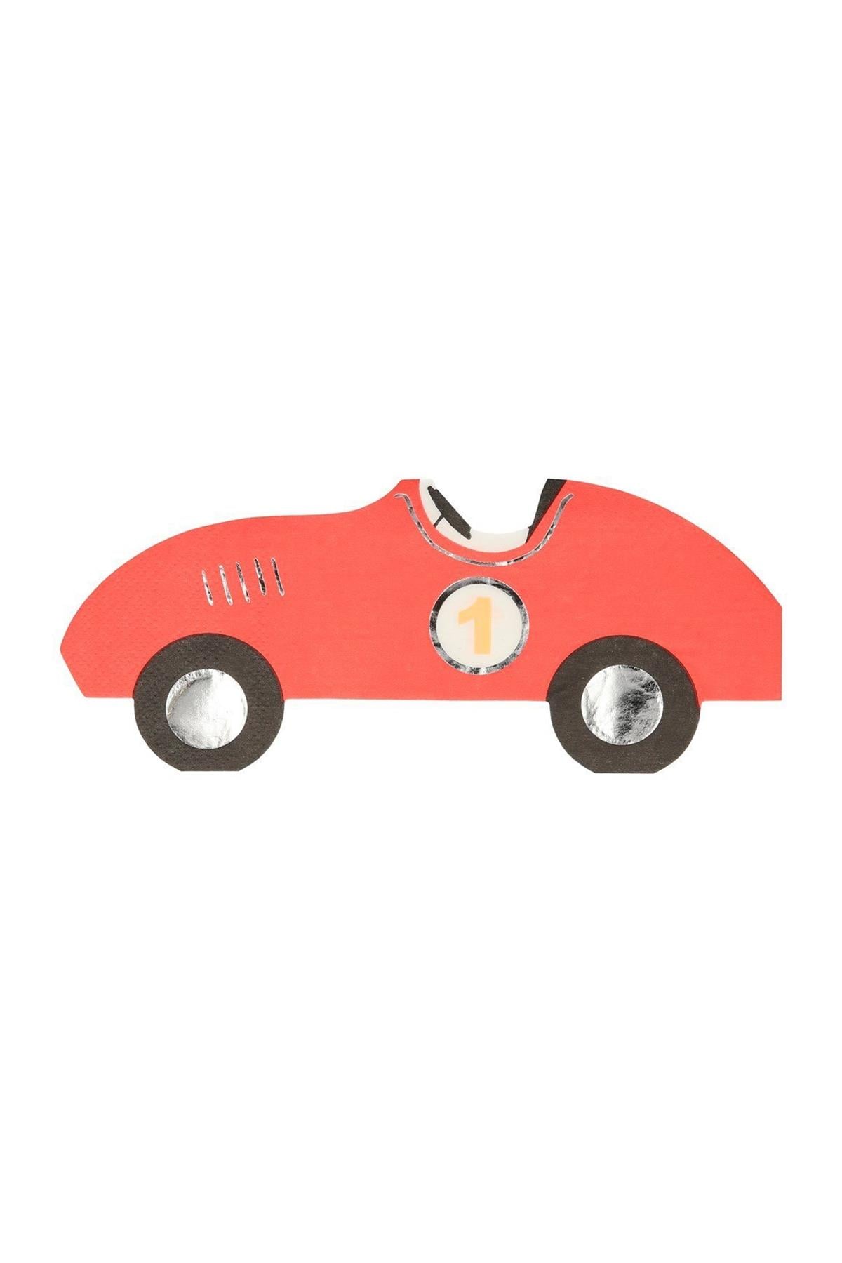 Meri Meri - Race Car Napkins - Yarış Arabası Peçete - 16lı Çok Renkli