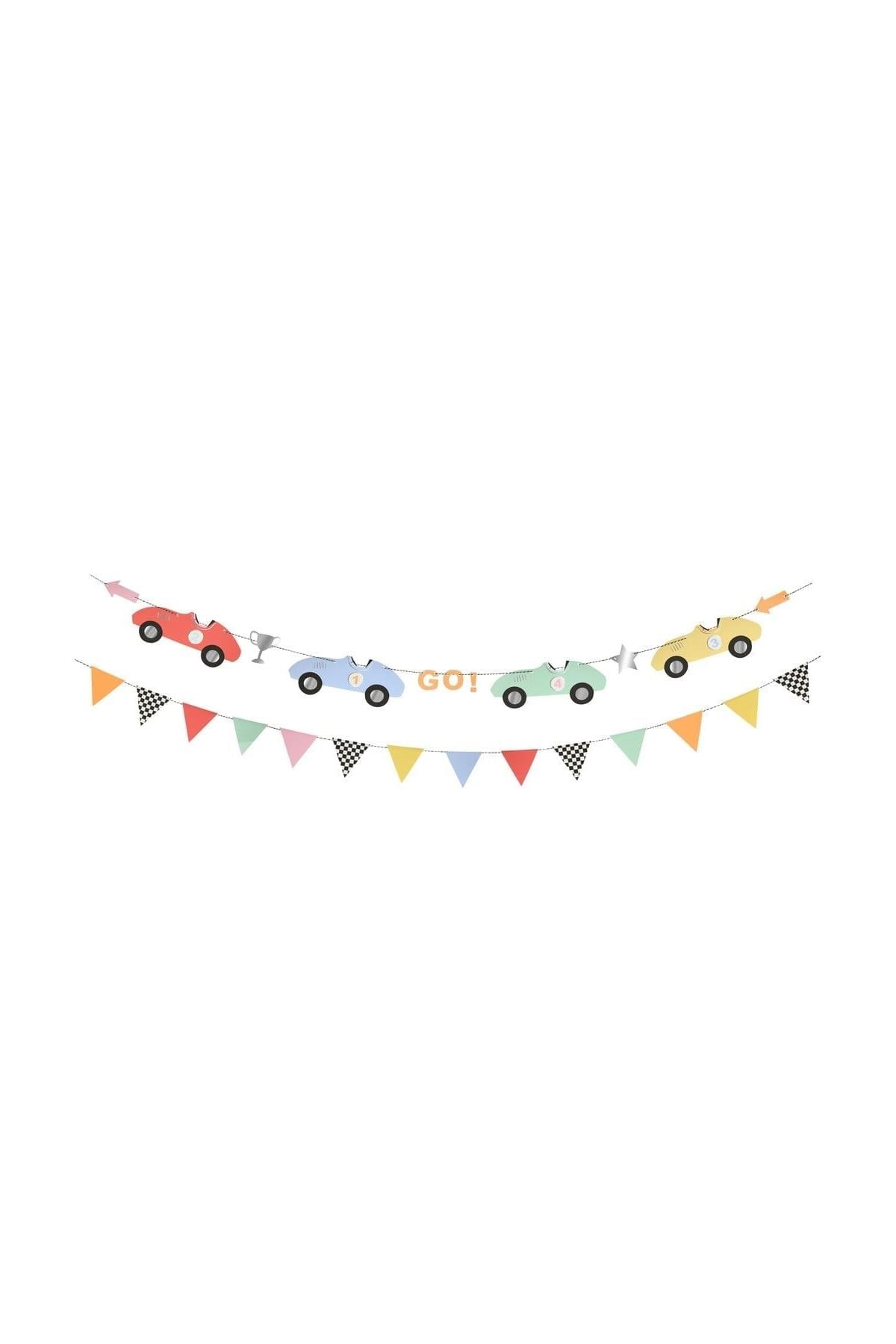 Meri Meri - Race Cars Garland - Yarış Arabaları Asılan Süs Çok Renkli