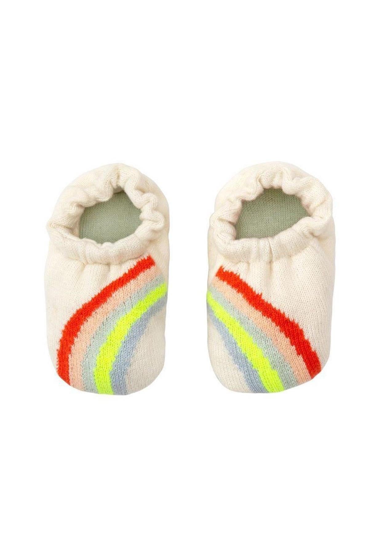 Meri Meri - Rainbow Baby Booties - Gökkuşağı Bebek Patiği Çok Renkli