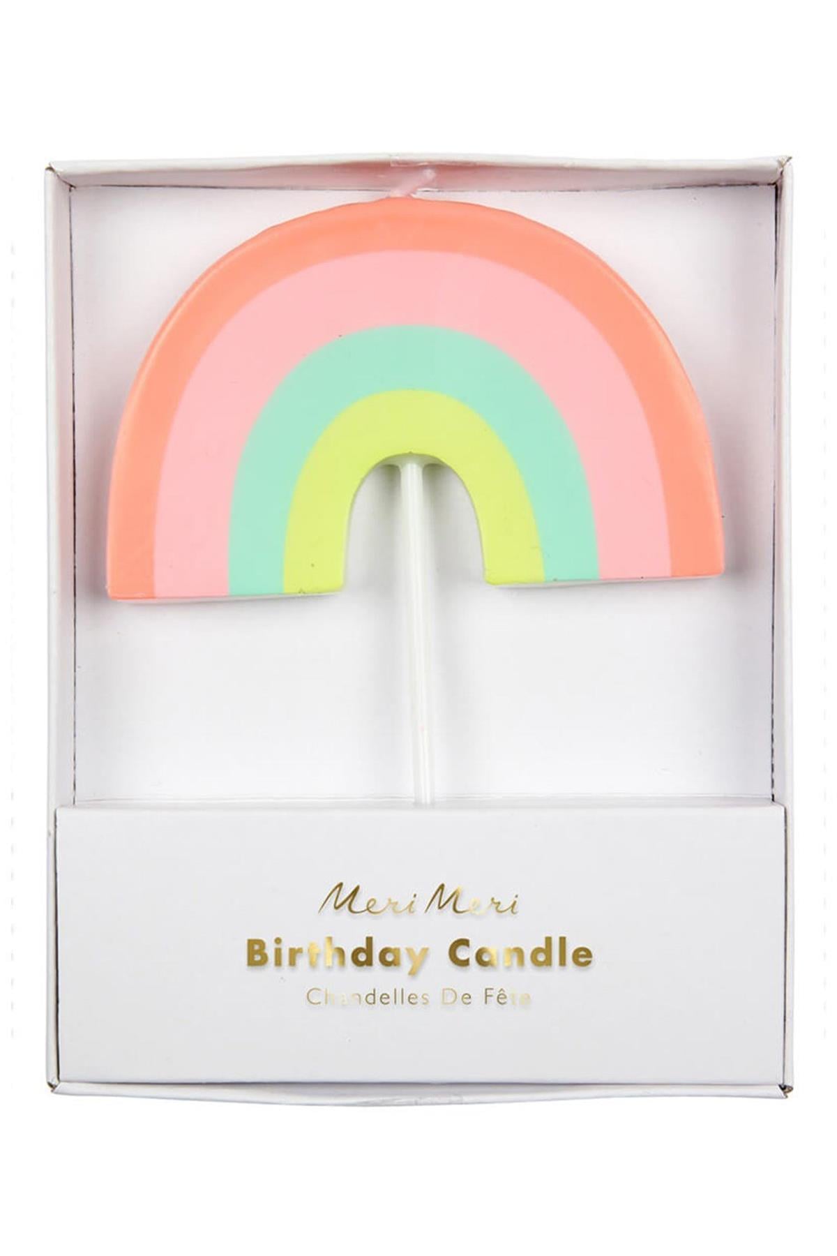 Meri Meri - Rainbow Candle - Gökkuşağı Mum Çok Renkli