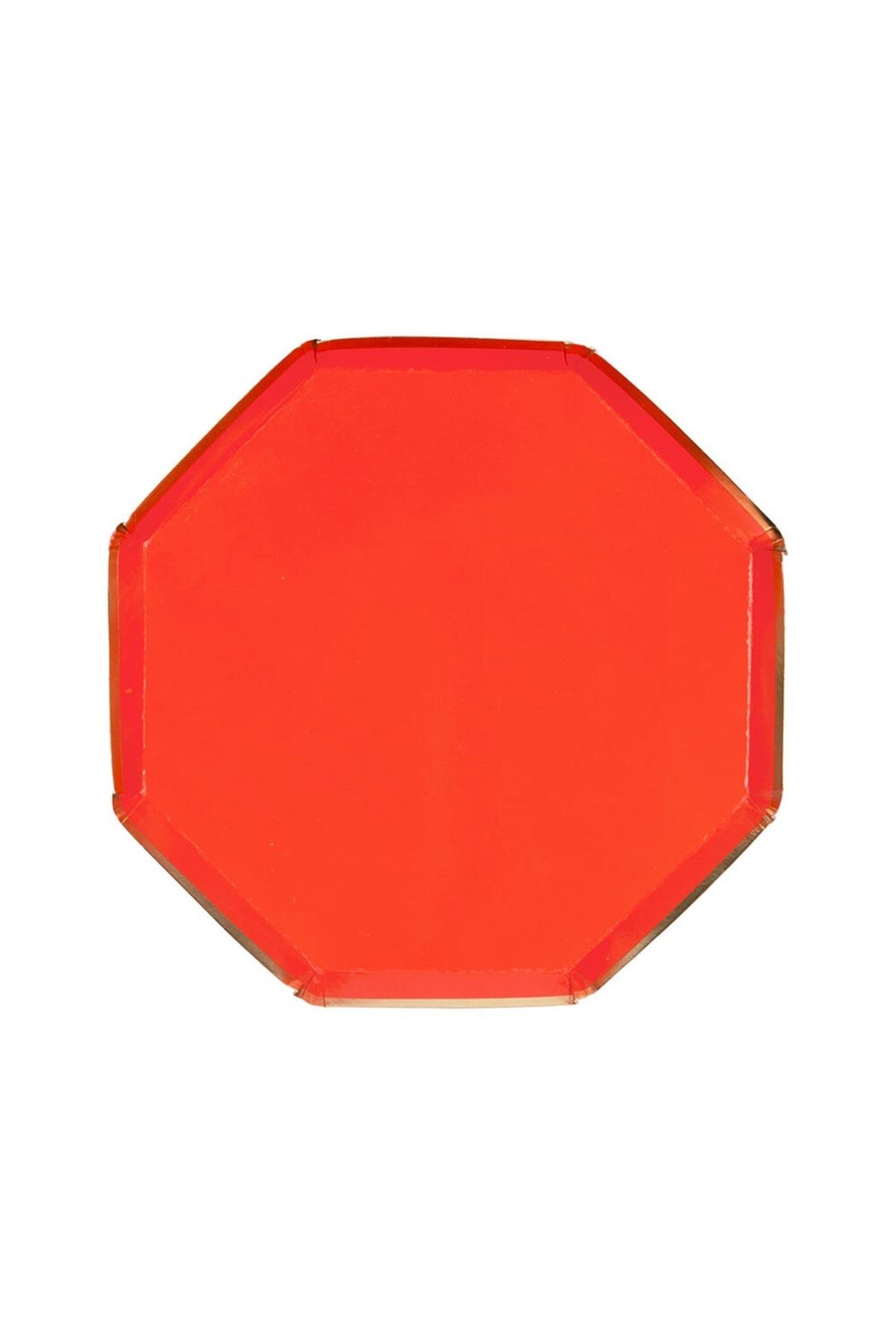 Meri Meri - Red Plates - Kırmızı Tabaklar L - 8'li Çok Renkli