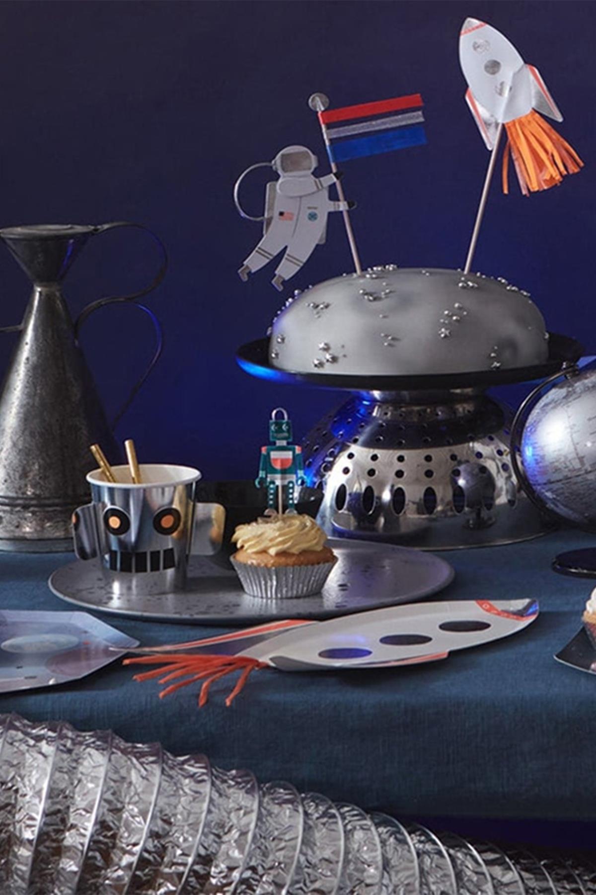 Meri Meri - Robot Cupcake Kit - 24lü Çok Renkli