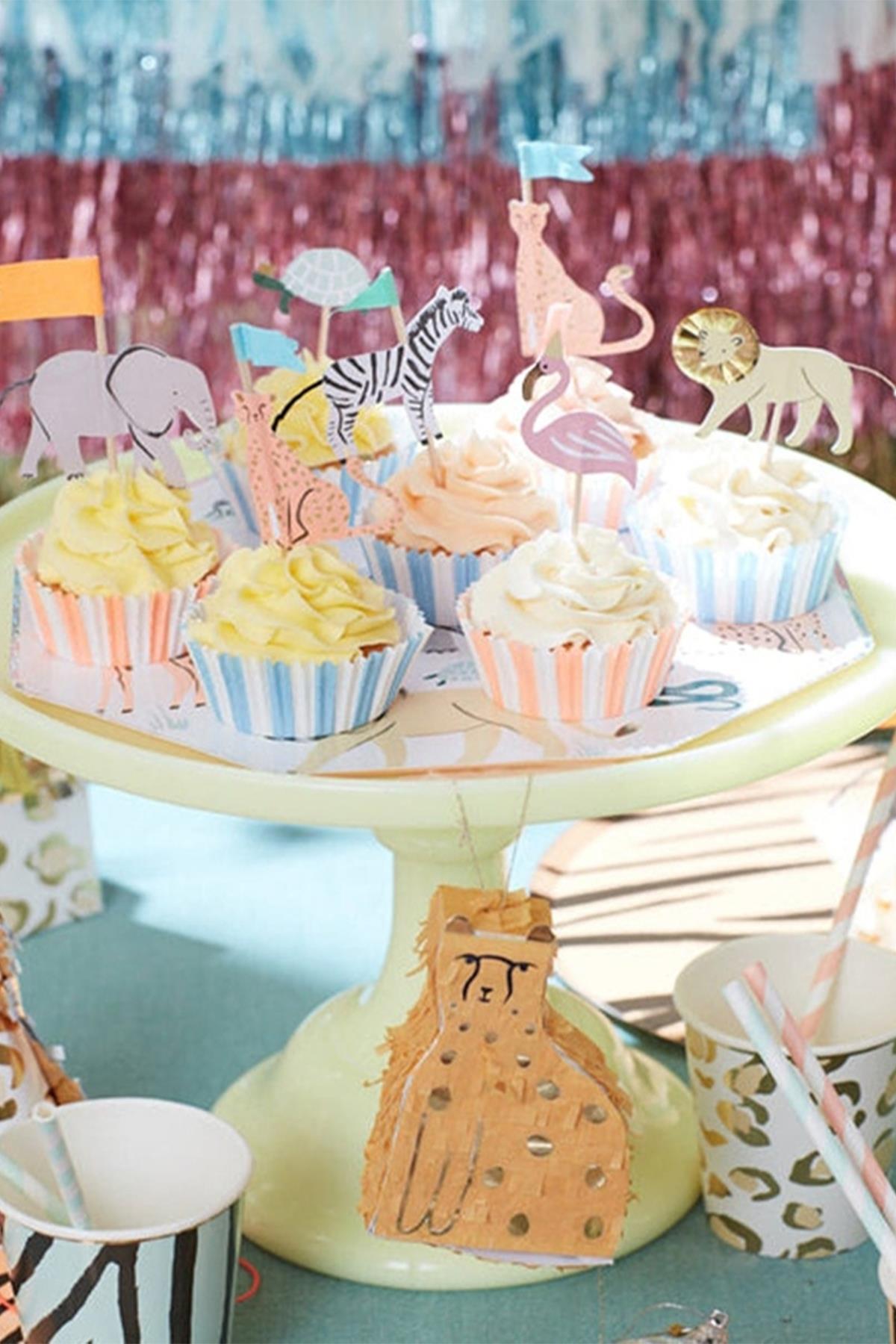 Meri Meri - Safari Cupcake Kit - Safari Cupcake Kit - 24lü Çok Renkli