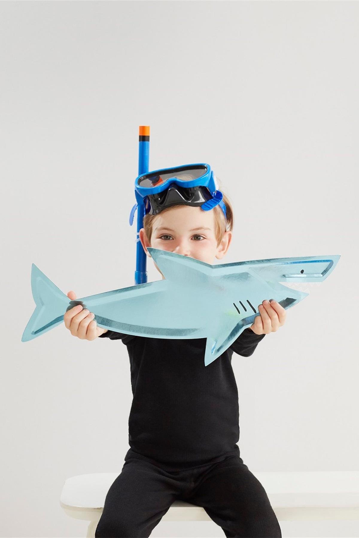 Meri Meri - Shark Platters - Köpek Balığı Servis Tabakları - 4lü Çok Renkli