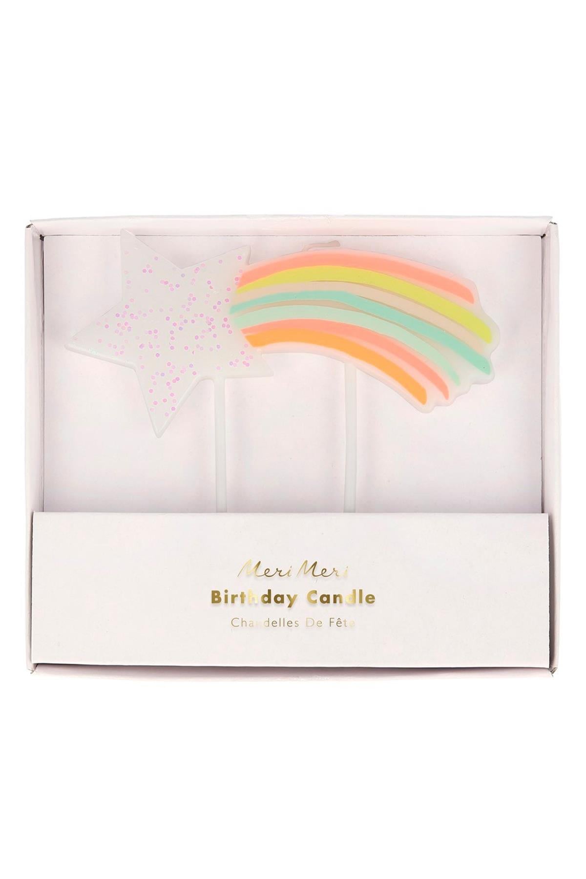 Meri Meri - Shooting Star Candle - Kayan Yıldızlı Mum Çok Renkli