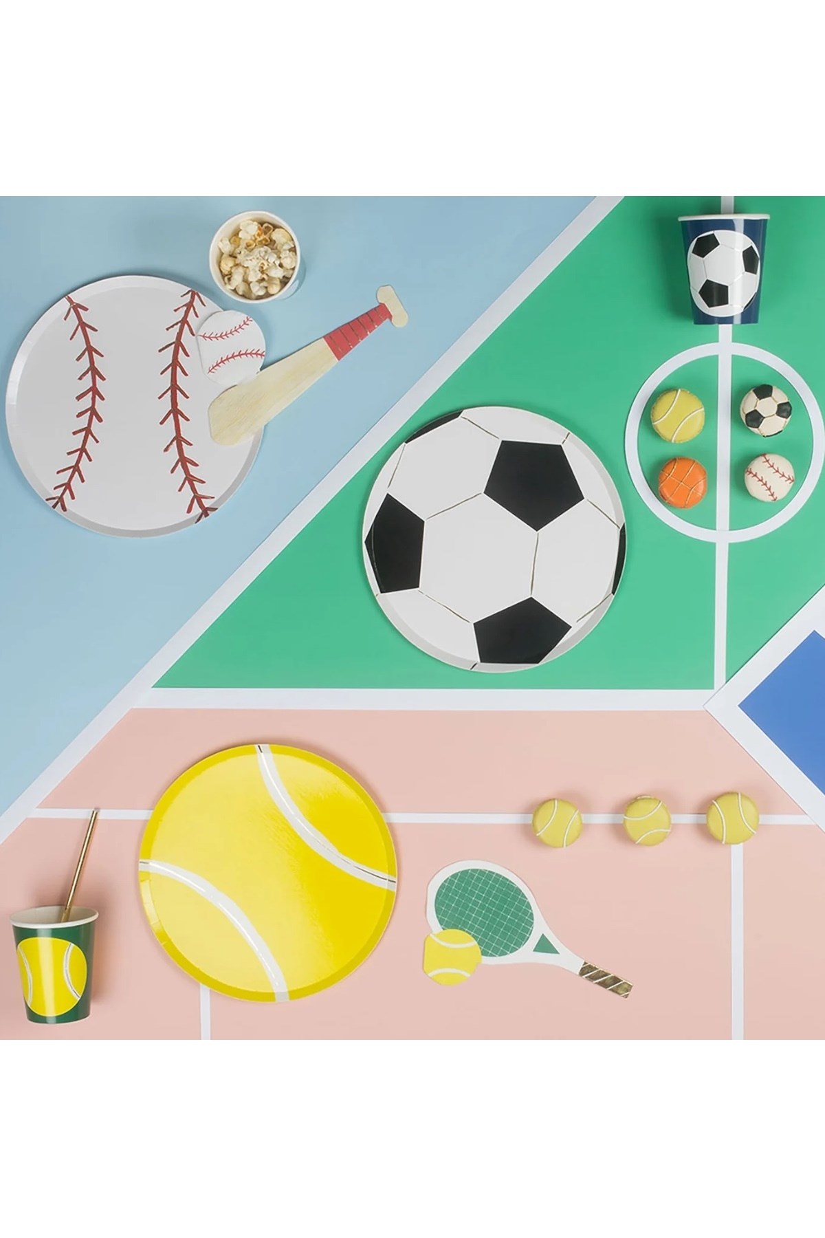 Meri Meri - Soccer Cups - Futbol Bardaklar (8li) Çok Renkli