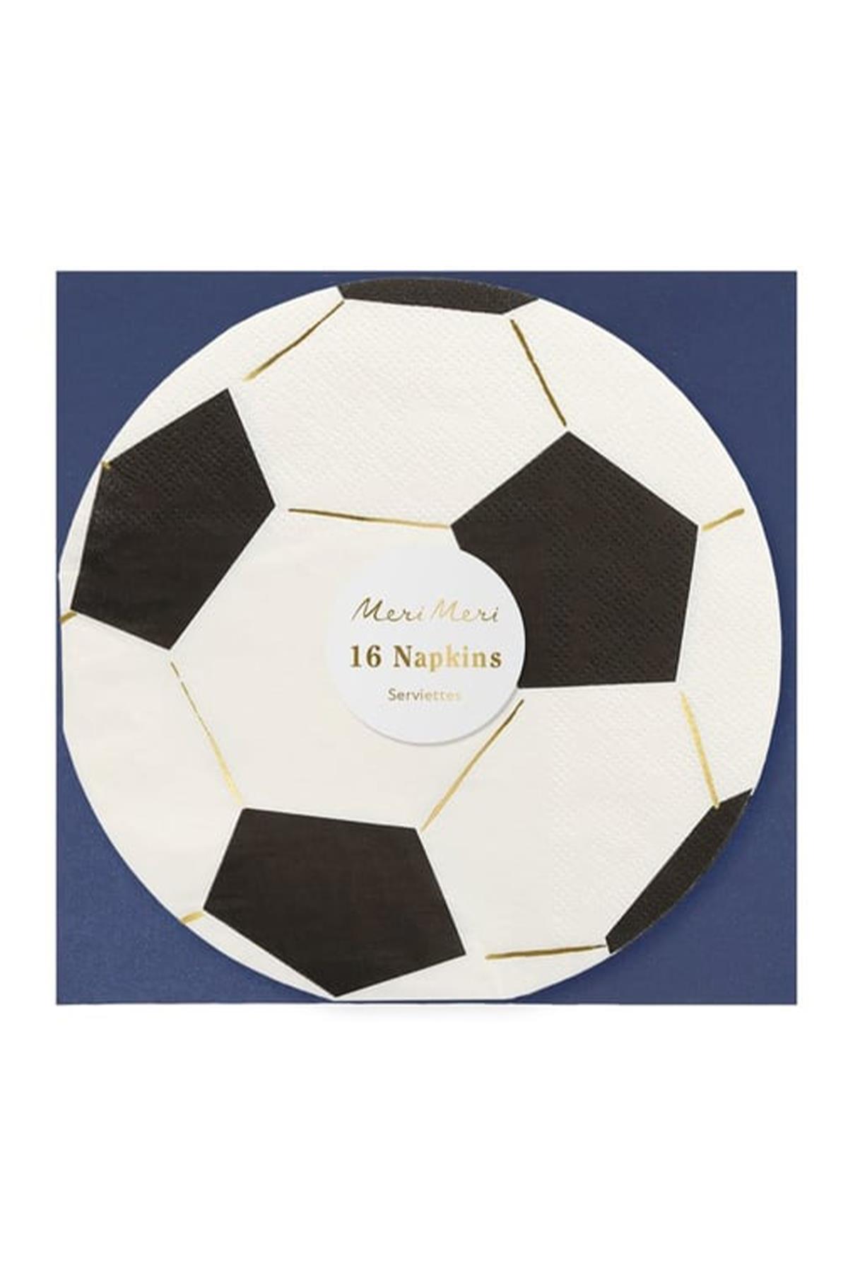 Meri Meri - Soccer Napkins - Futbol Peçeteler - 16lı Çok Renkli