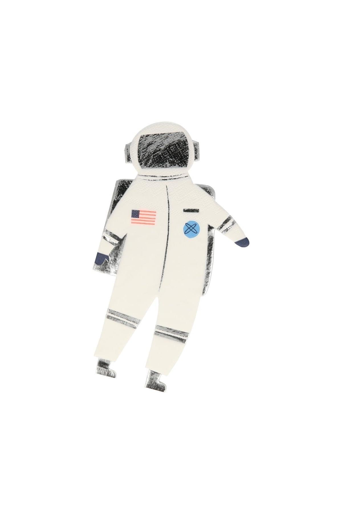 Meri Meri - Spaceman Napkins - Astronot Peçeteler - 16lı Çok Renkli