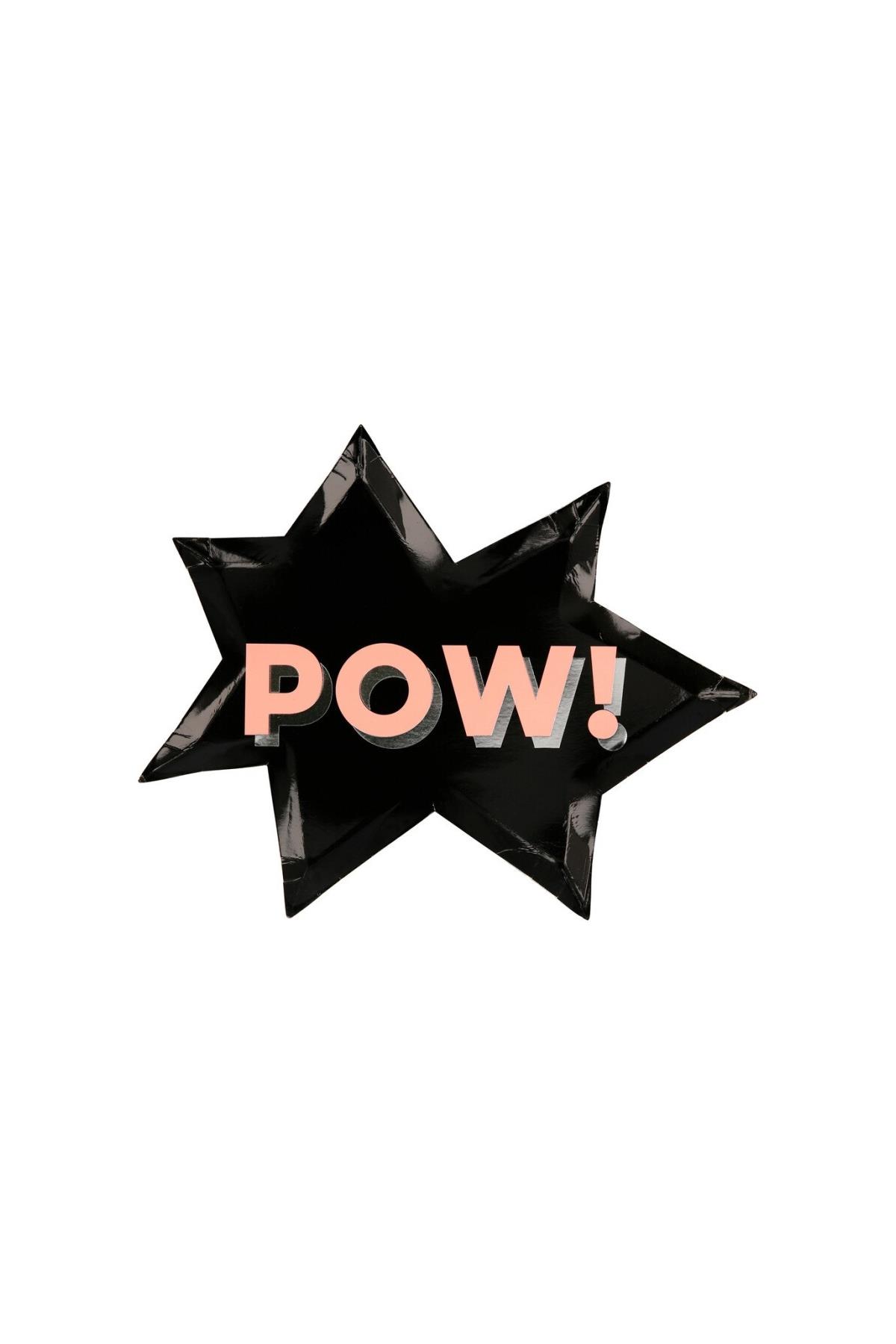 Meri Meri - Superhero Plates - Süper Kahraman Tabaklar - 8li Çok Renkli