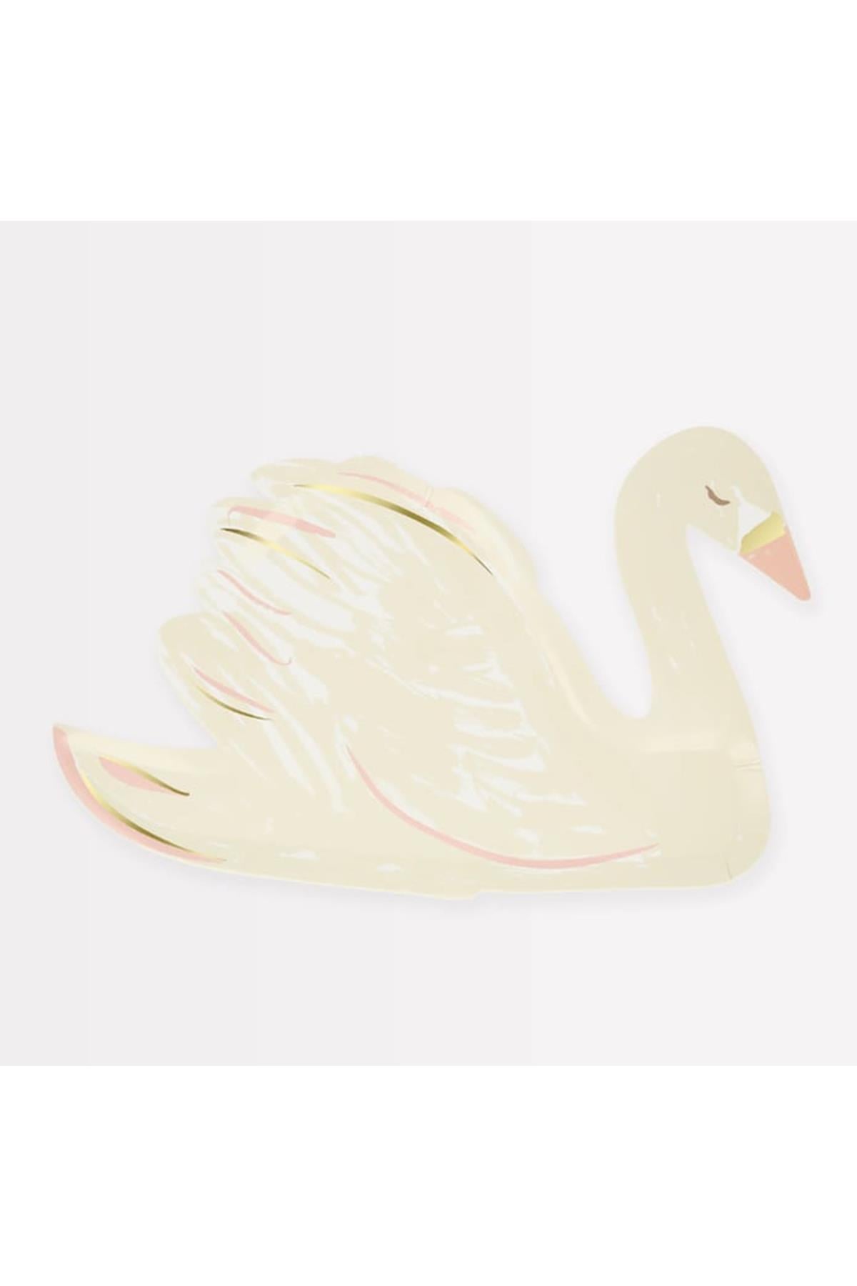 Meri Meri - Swan Shaped Plates - Kuğu Tabaklar (x8) Çok Renkli