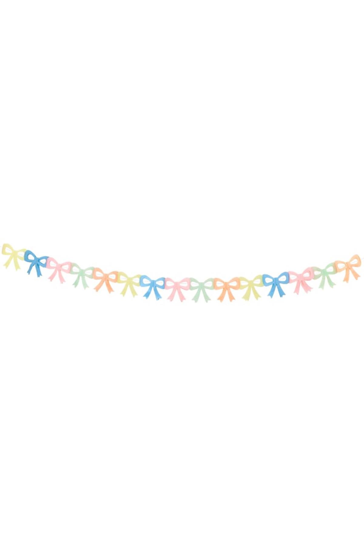 Meri Meri - Tissue Paper Bow Garland - Fiyonk Asılan Süsler (x3) Çok Renkli