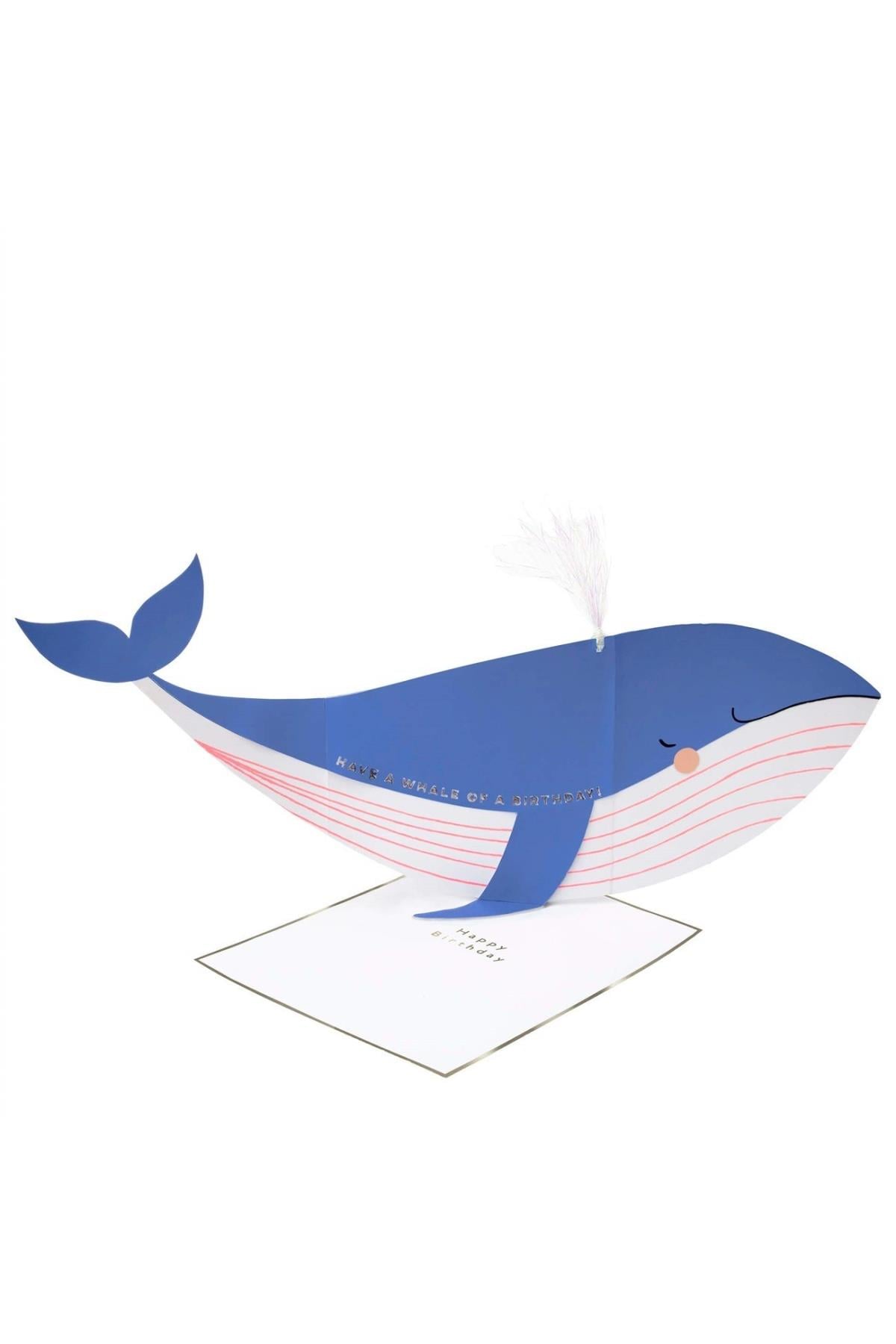 Meri Meri - Whale Card - Balina Tebrik Kartı Çok Renkli