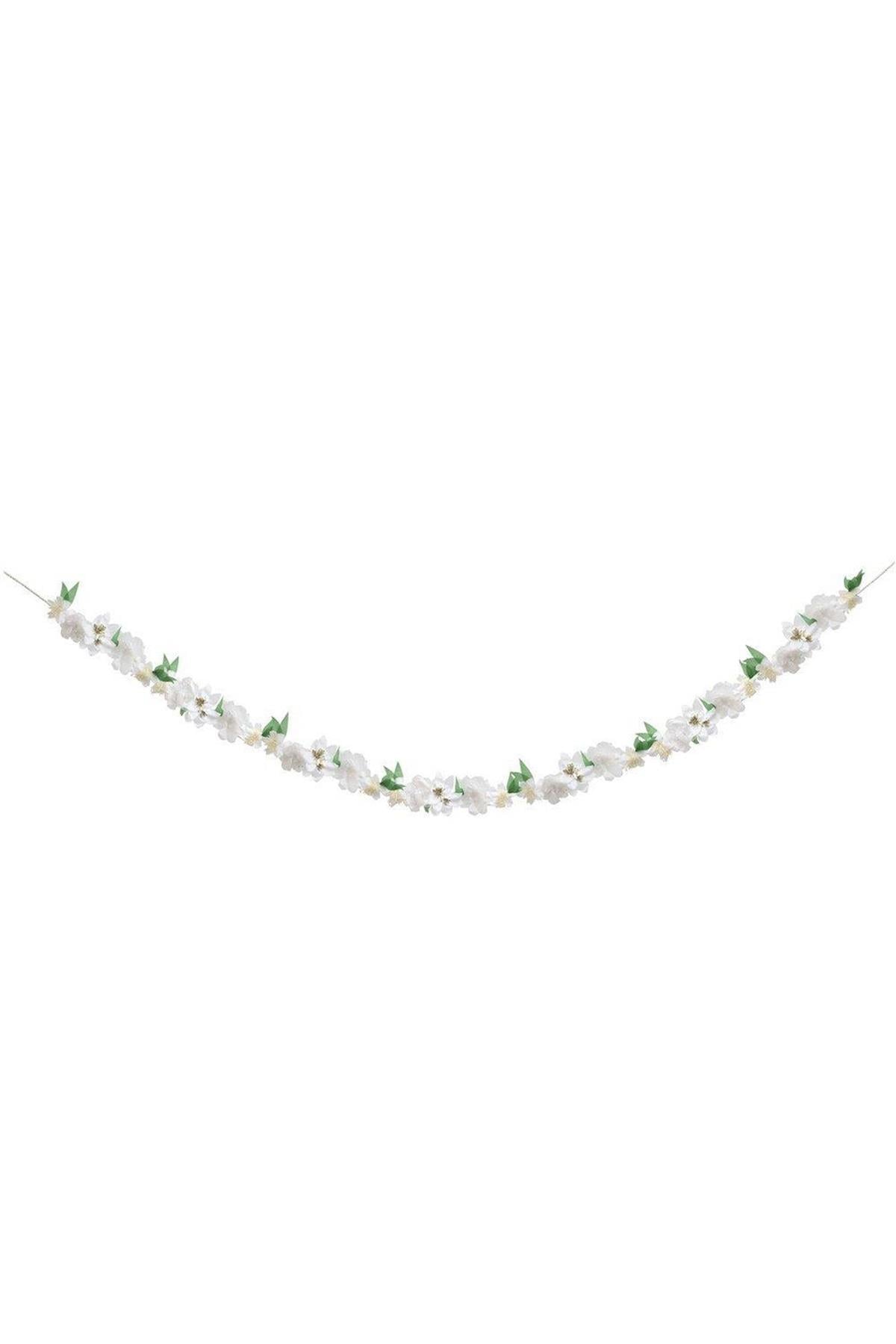 Meri Meri - White Blossom Garland - Beyaz Çiçekli Asılan Süs Çok Renkli
