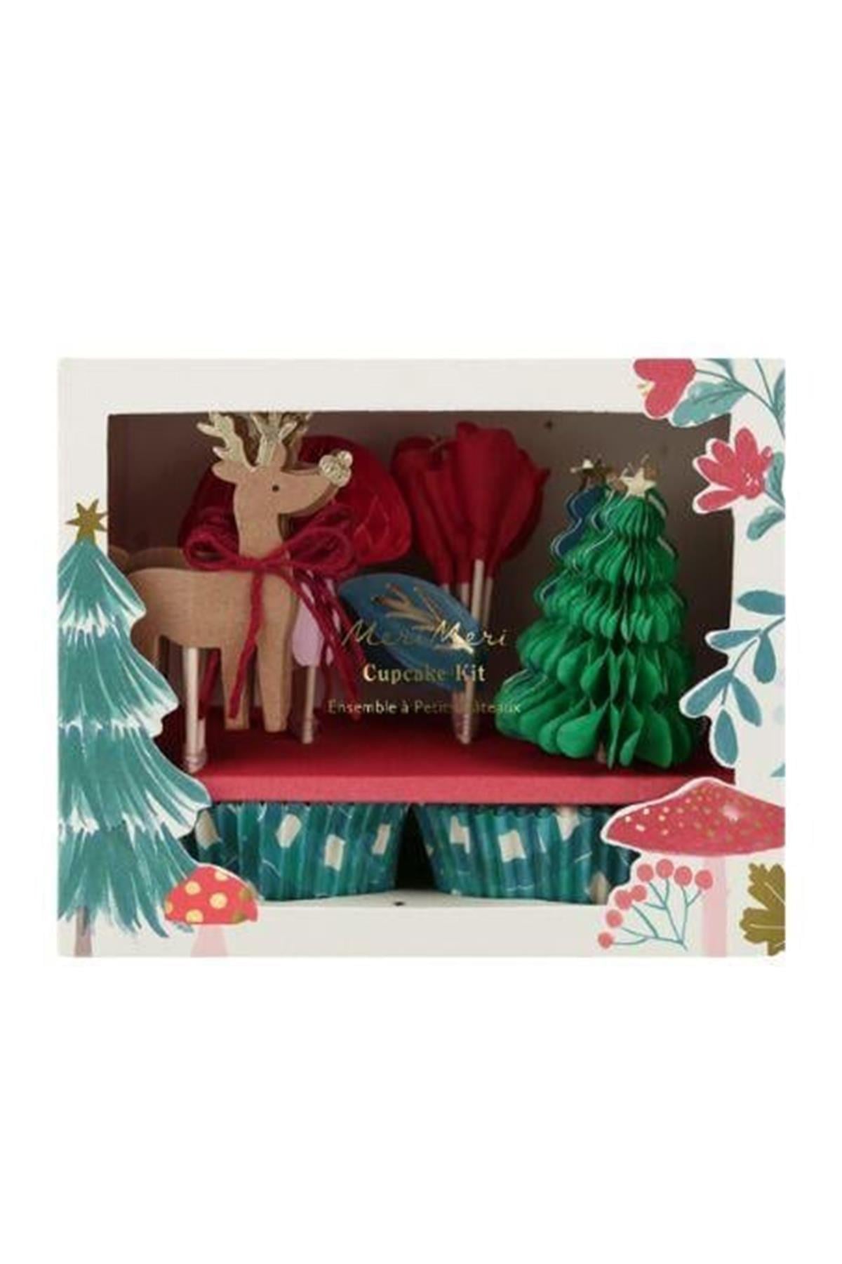 Meri Meri - Winter Woodland - Orman Cupcake Kiti Çok Renkli
