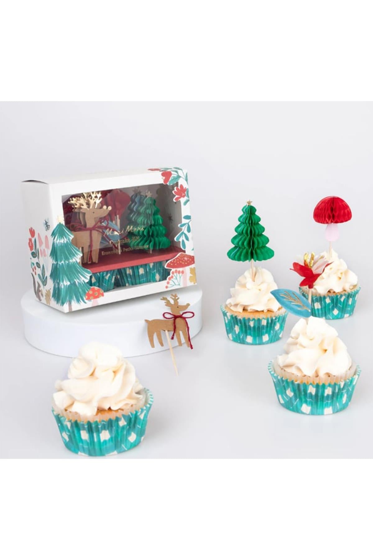 Meri Meri - Winter Woodland - Orman Cupcake Kiti Çok Renkli