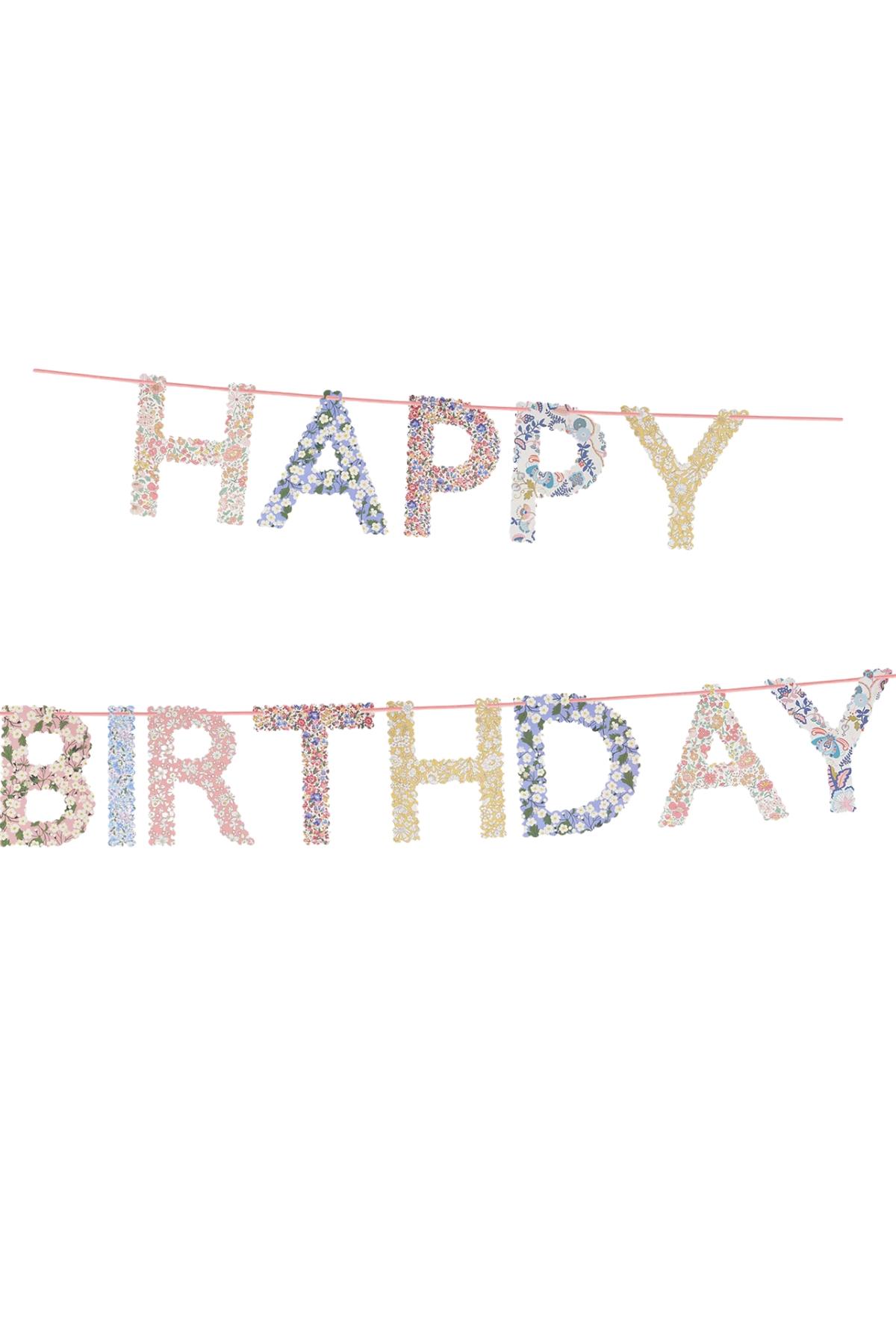 Meri Meri x Liberty - Happy Birthday Asılan Süs Çok Renkli