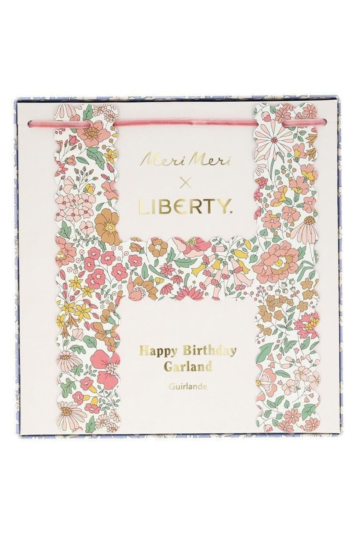 Meri Meri x Liberty - Happy Birthday Asılan Süs Çok Renkli