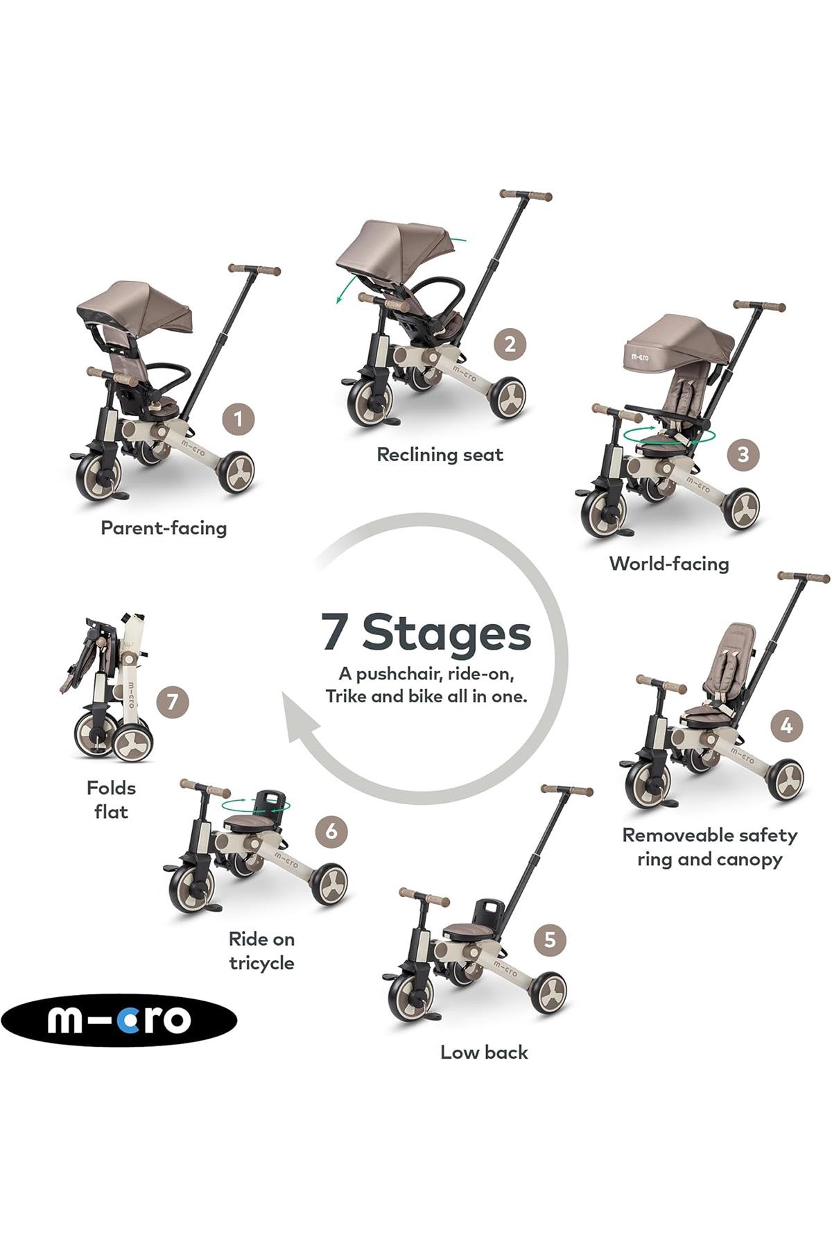 Micro 4in1 360 Derece Dönen Ve Katlanabilir Bisiklet - Latte Latte