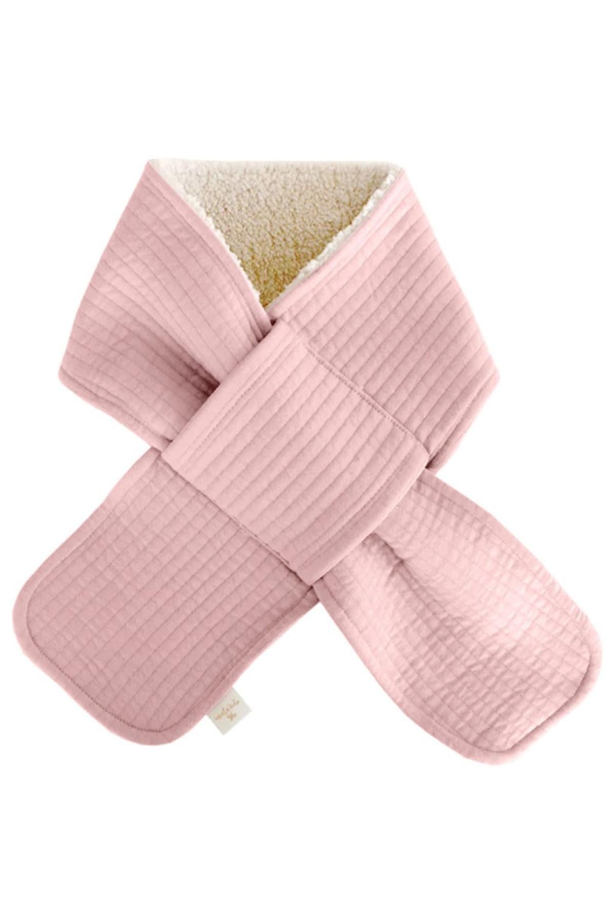 Miela Kids / Çift taraflı Kapitone Atkı (Peluş Astarlı) Somon