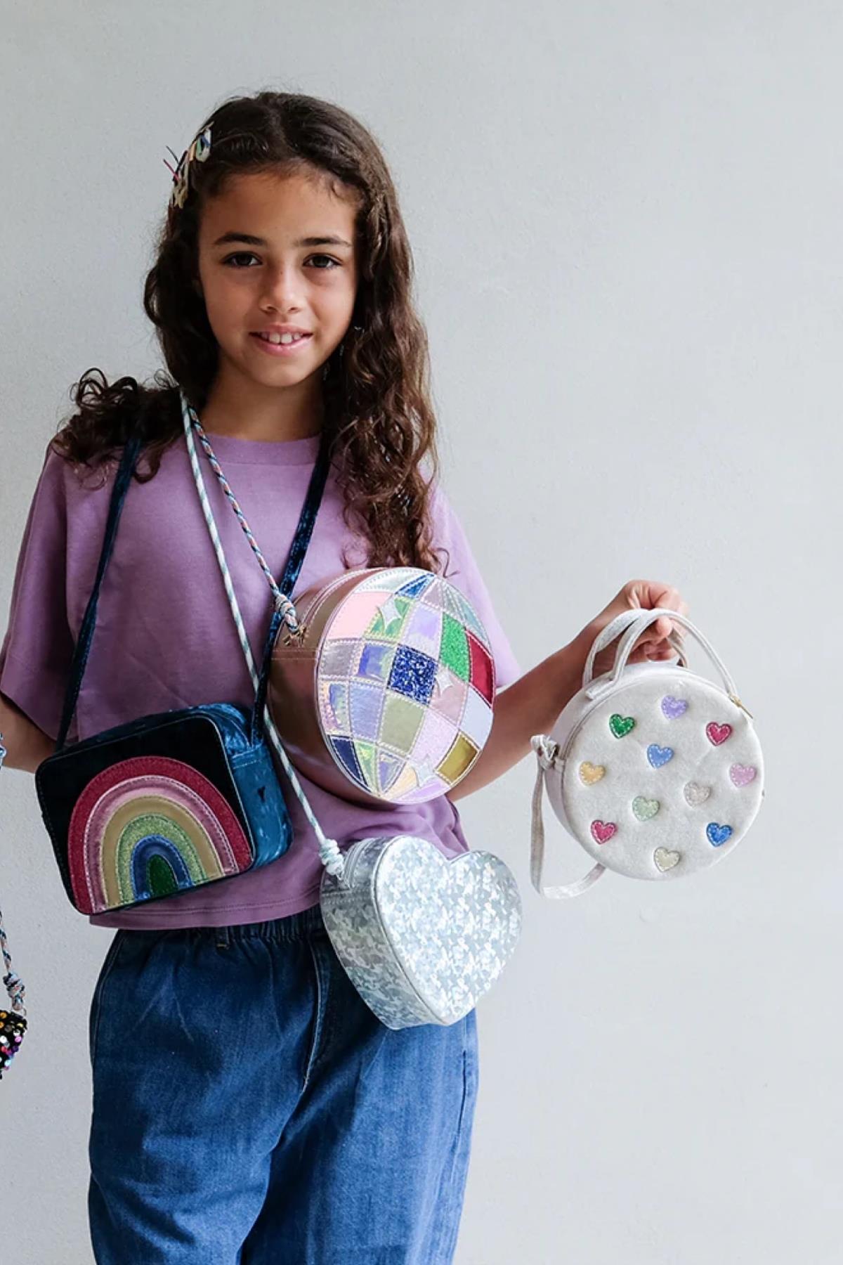 Mimi & Lula Jazzy Hearts Velvet Çanta Çok Renkli
